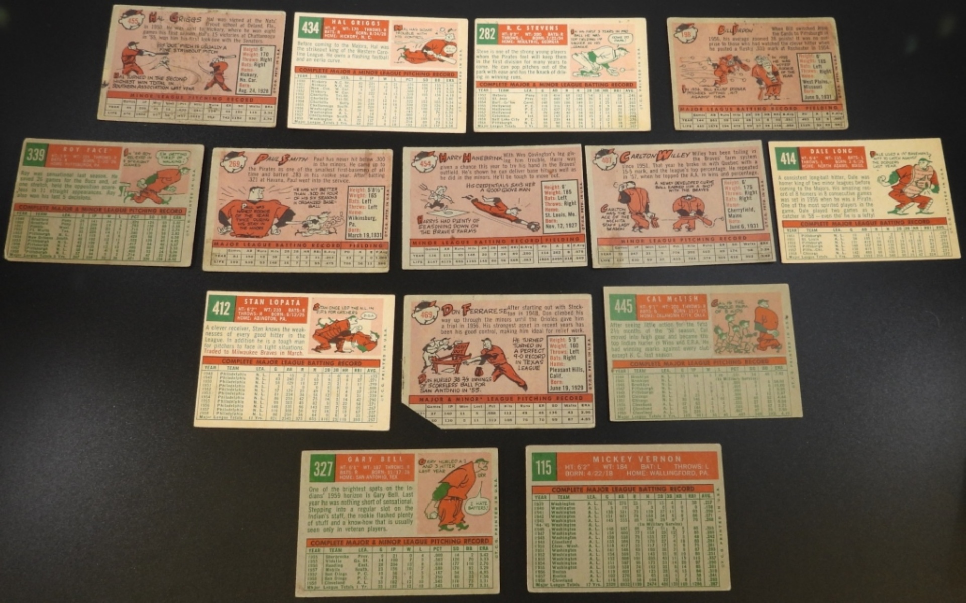 1950s Baseball Cards Lot, 14 Cards