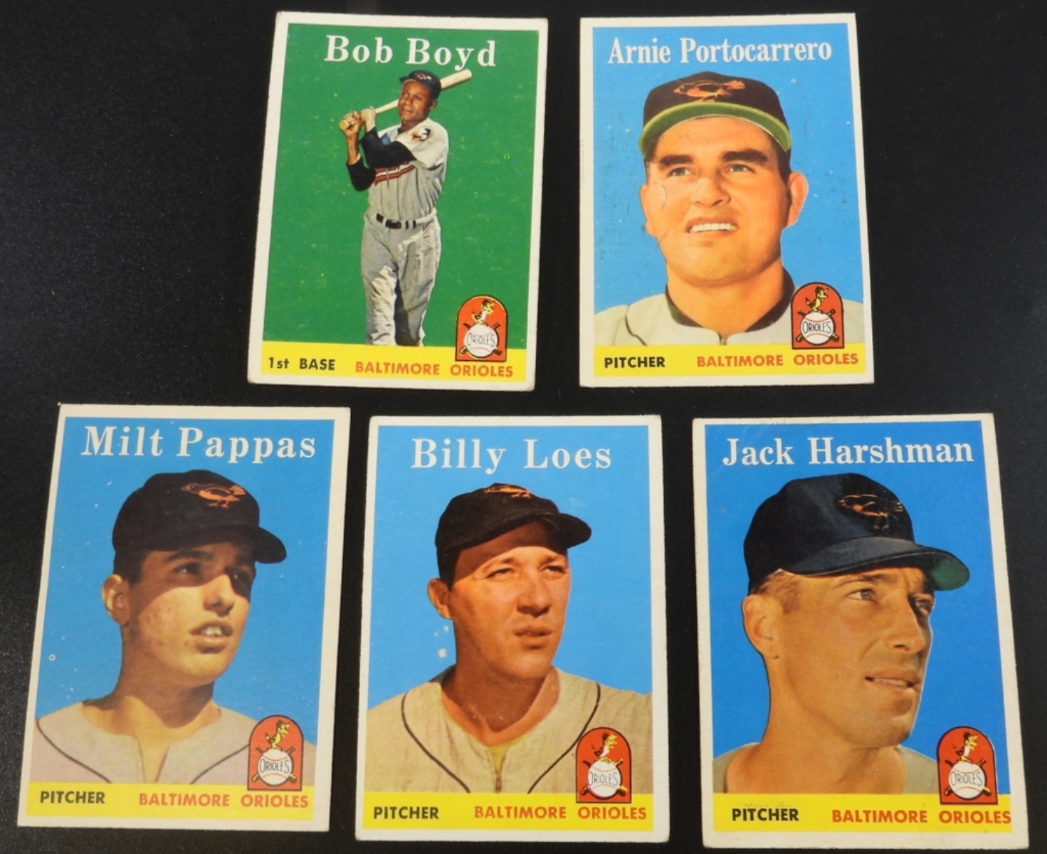 1950s Baltimore Orioles Baseball Cards Lot of 5
