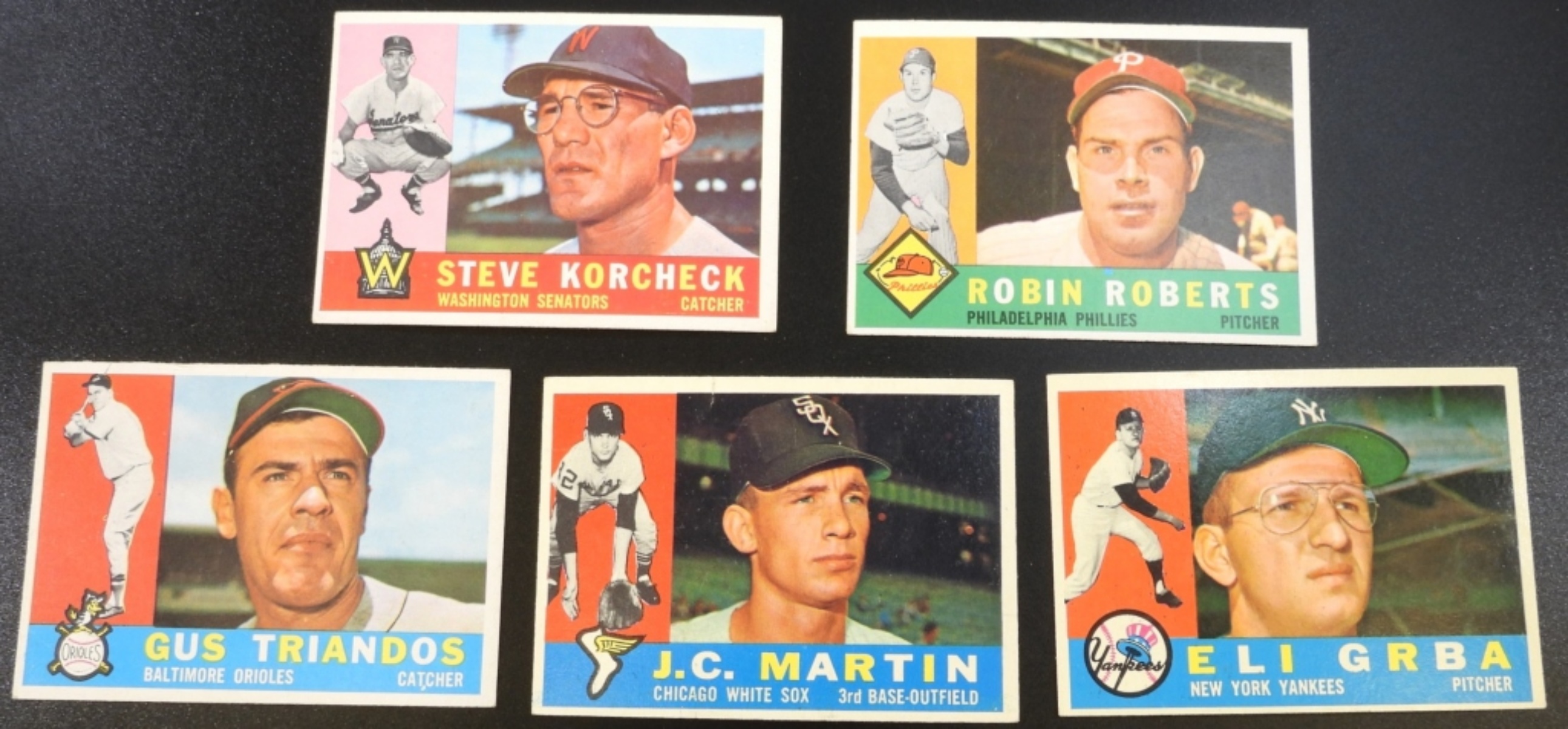 Lot of 5 Topps Baseball Cards 1960s