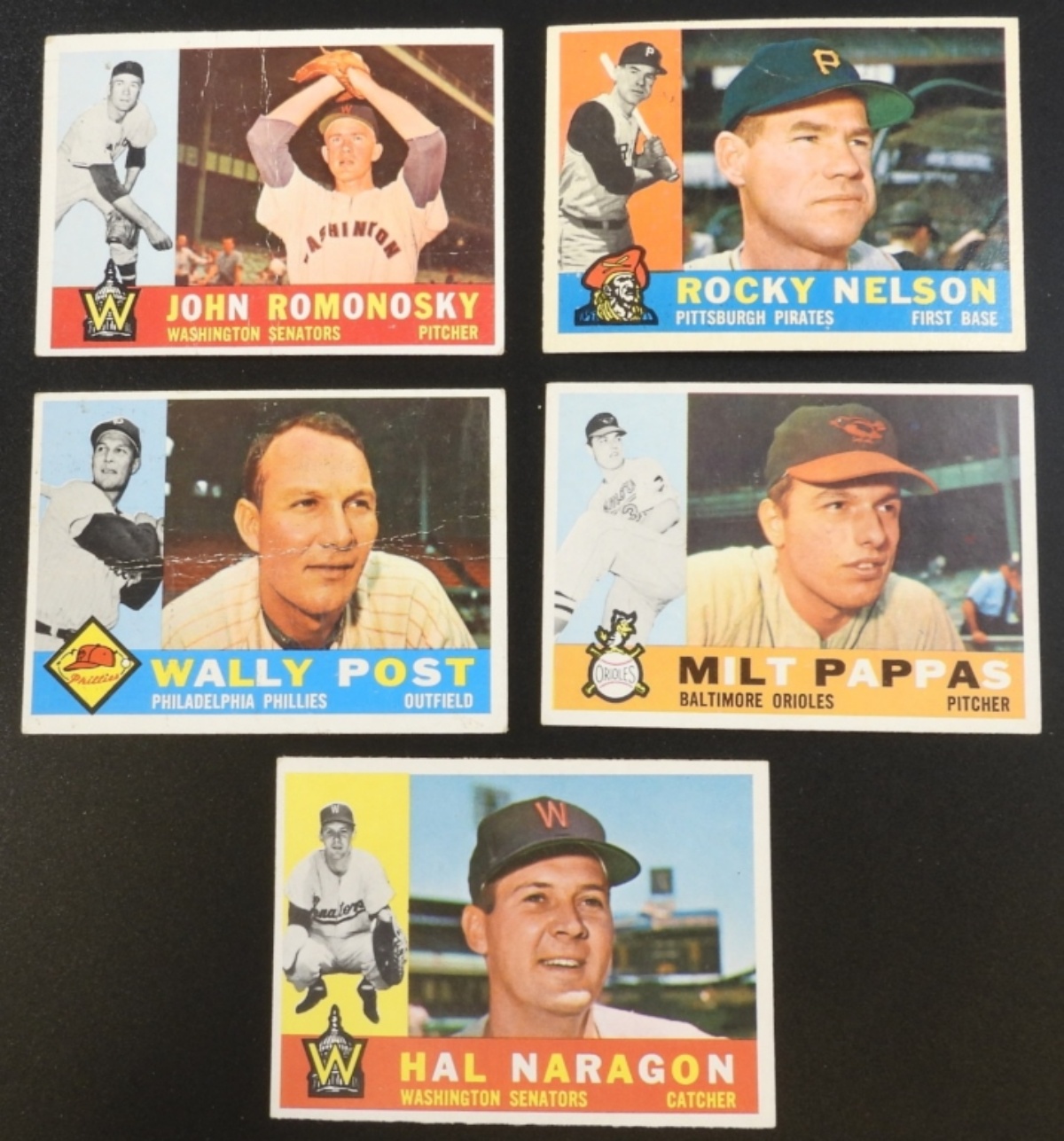 1960s Baseball Cards, 5-Card Lot