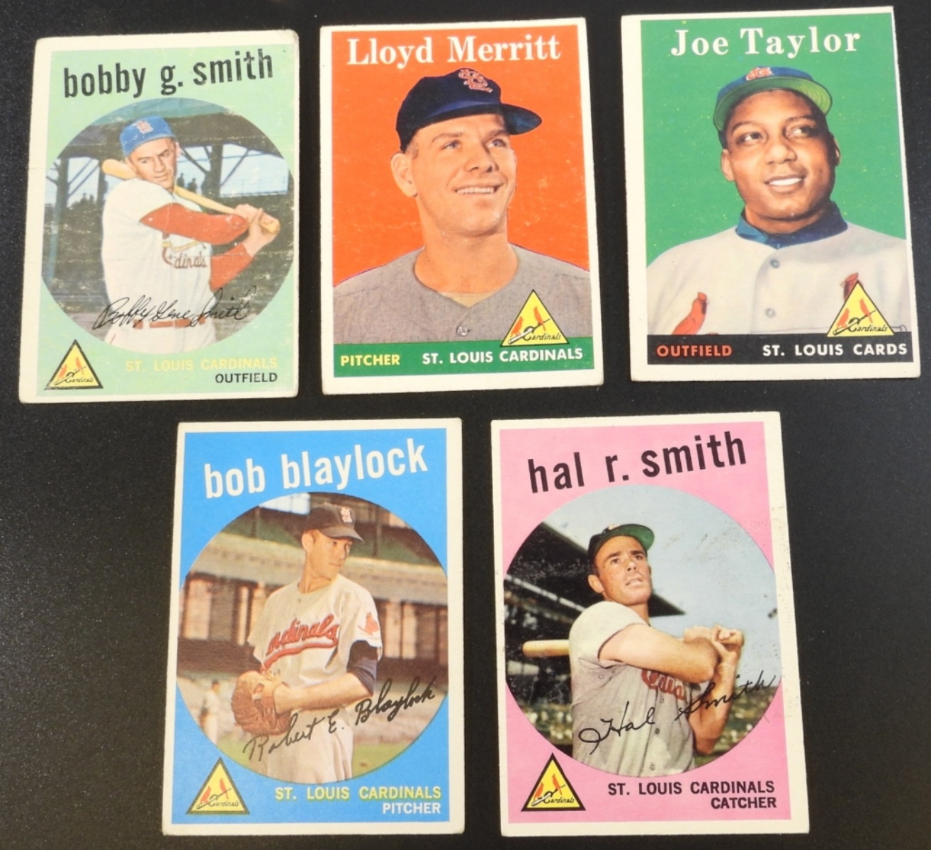 1950s St. Louis Cardinals 5-Card Lot