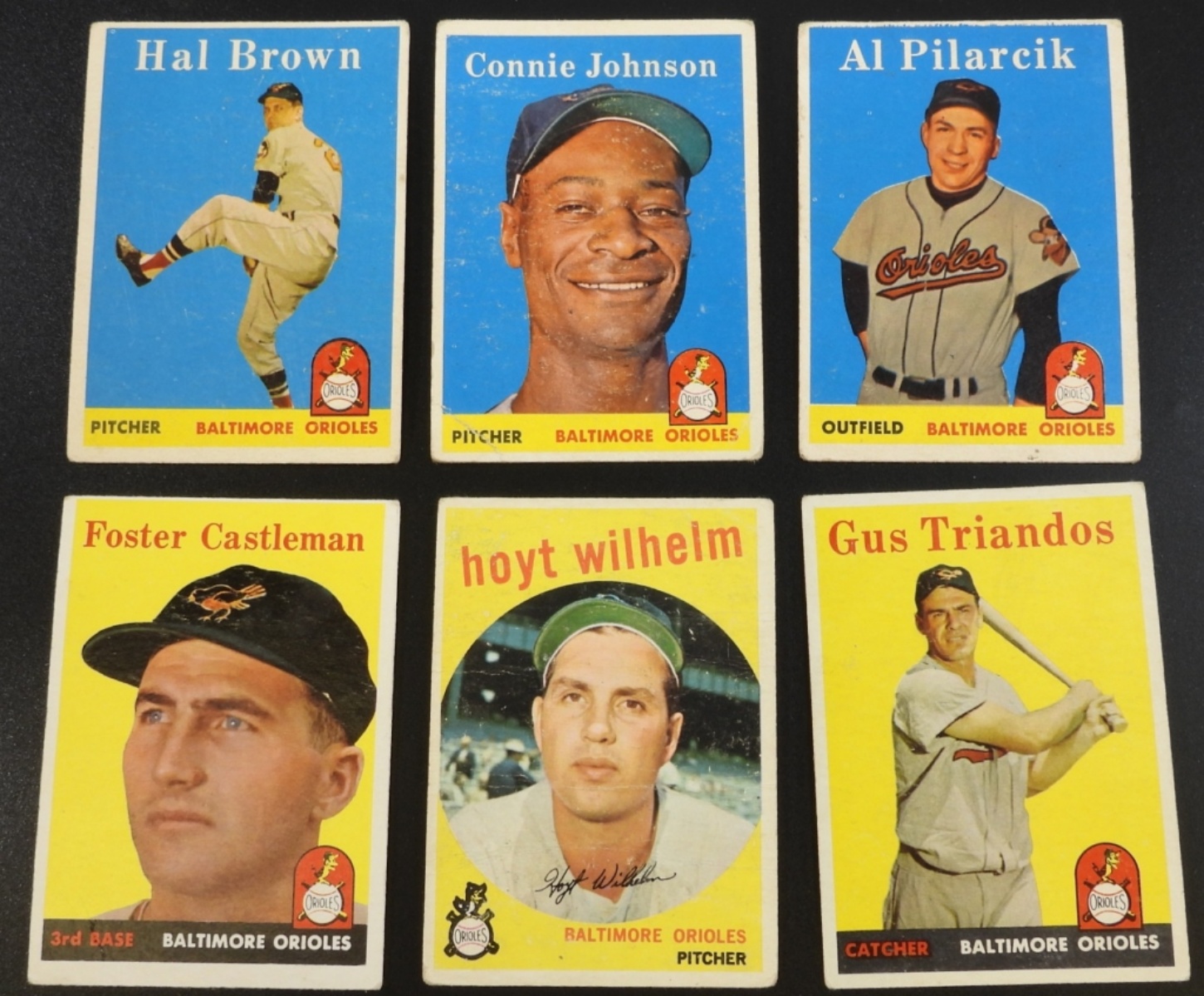 1950s Baltimore Orioles Baseball Cards, 6-Card Lot