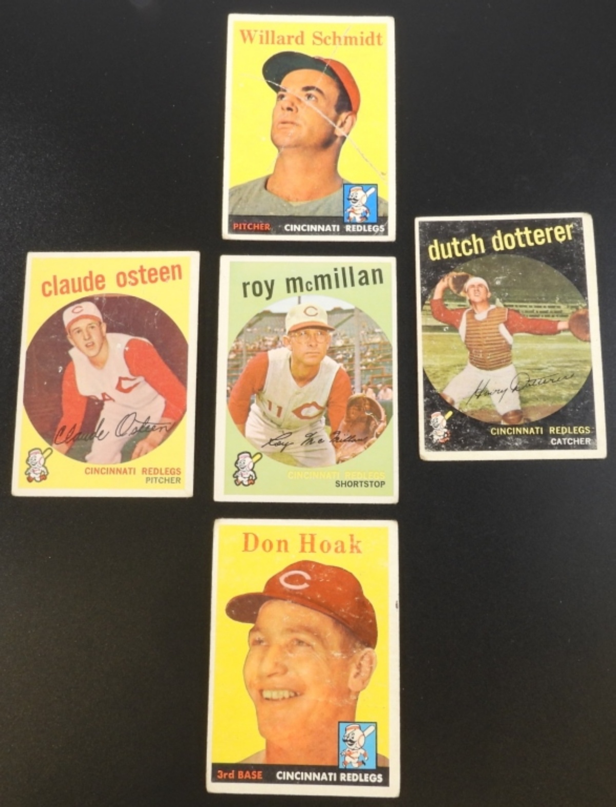 1950s Cincinnati Redlegs 5-Card Lot