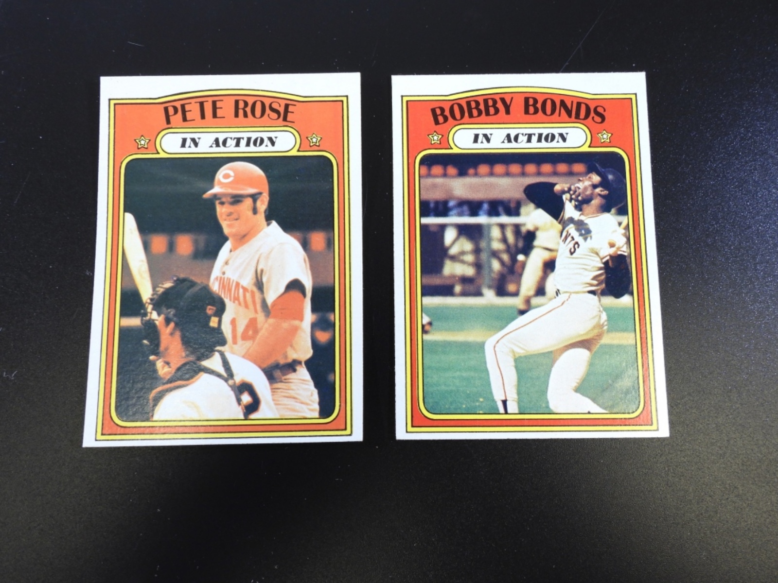 1972 Topps In Action Bobby Bonds & Pete Rose Cards