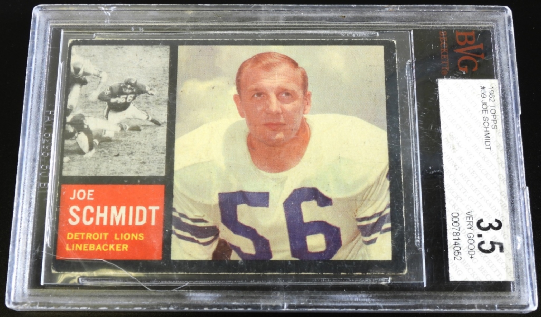 Beckett 3.5 1962 Topps #59 Joe Schmidt