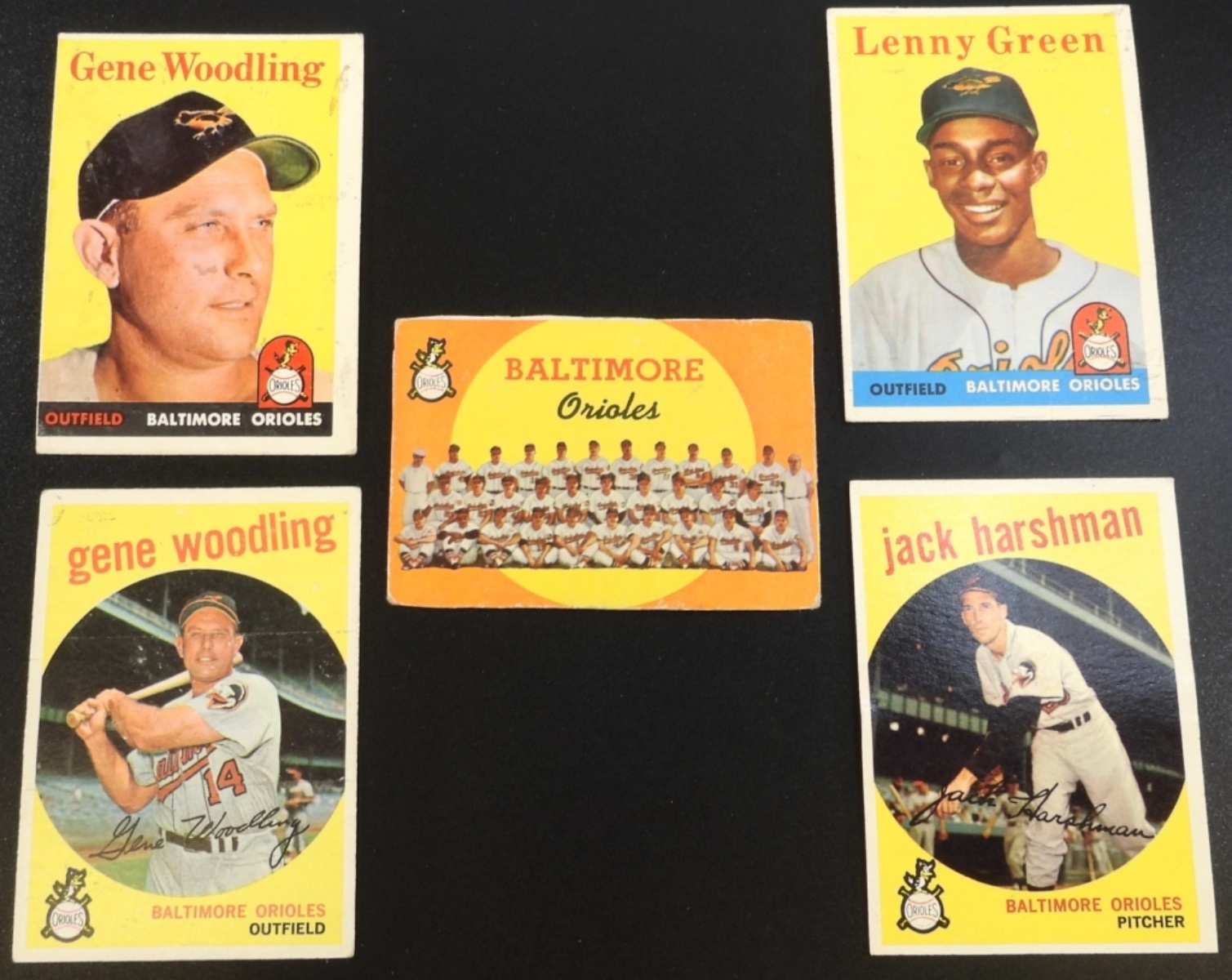 1950s Baltimore Orioles 5-Card Lot