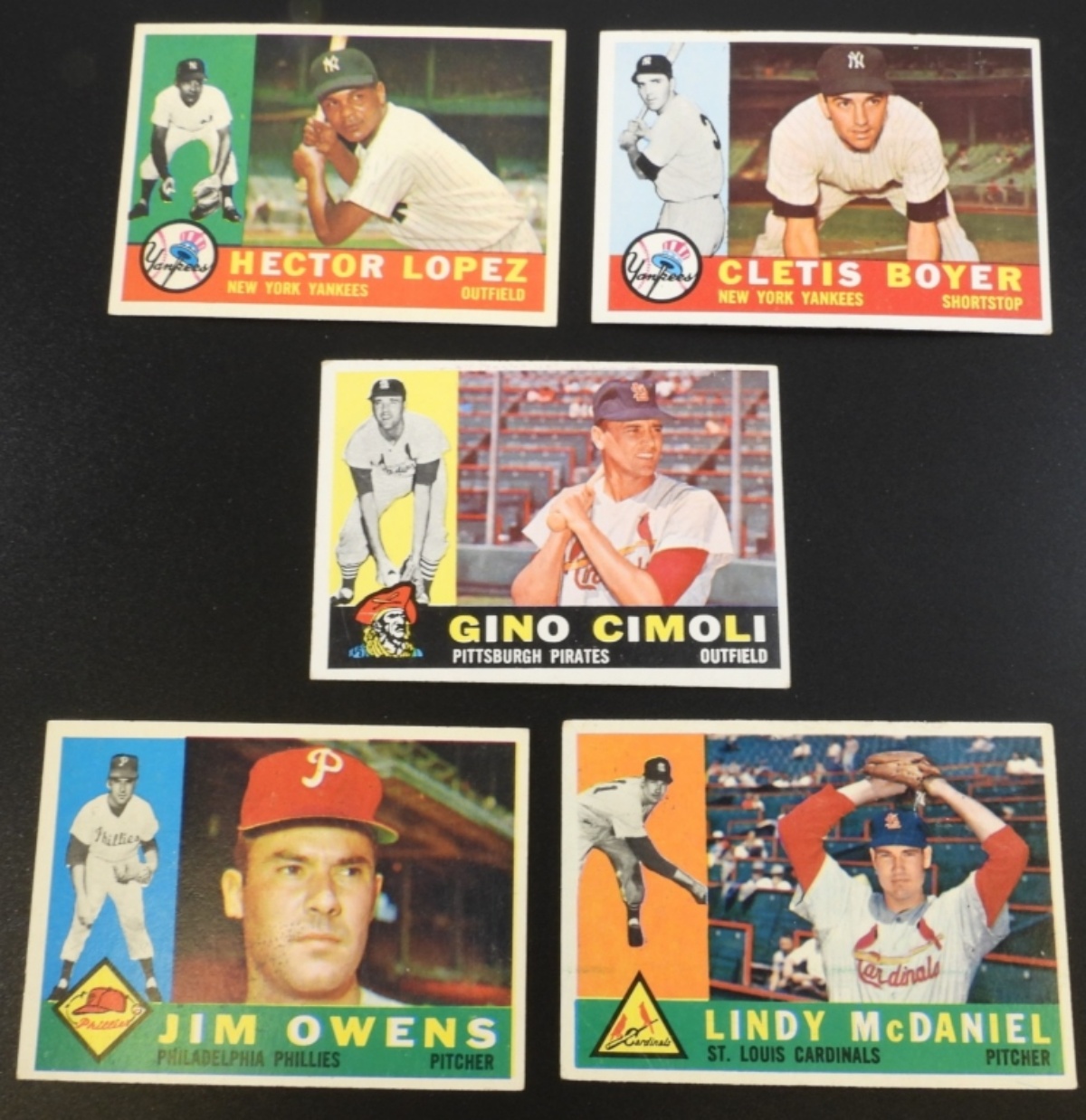 1960s Baseball Cards Lot, 5 Cards