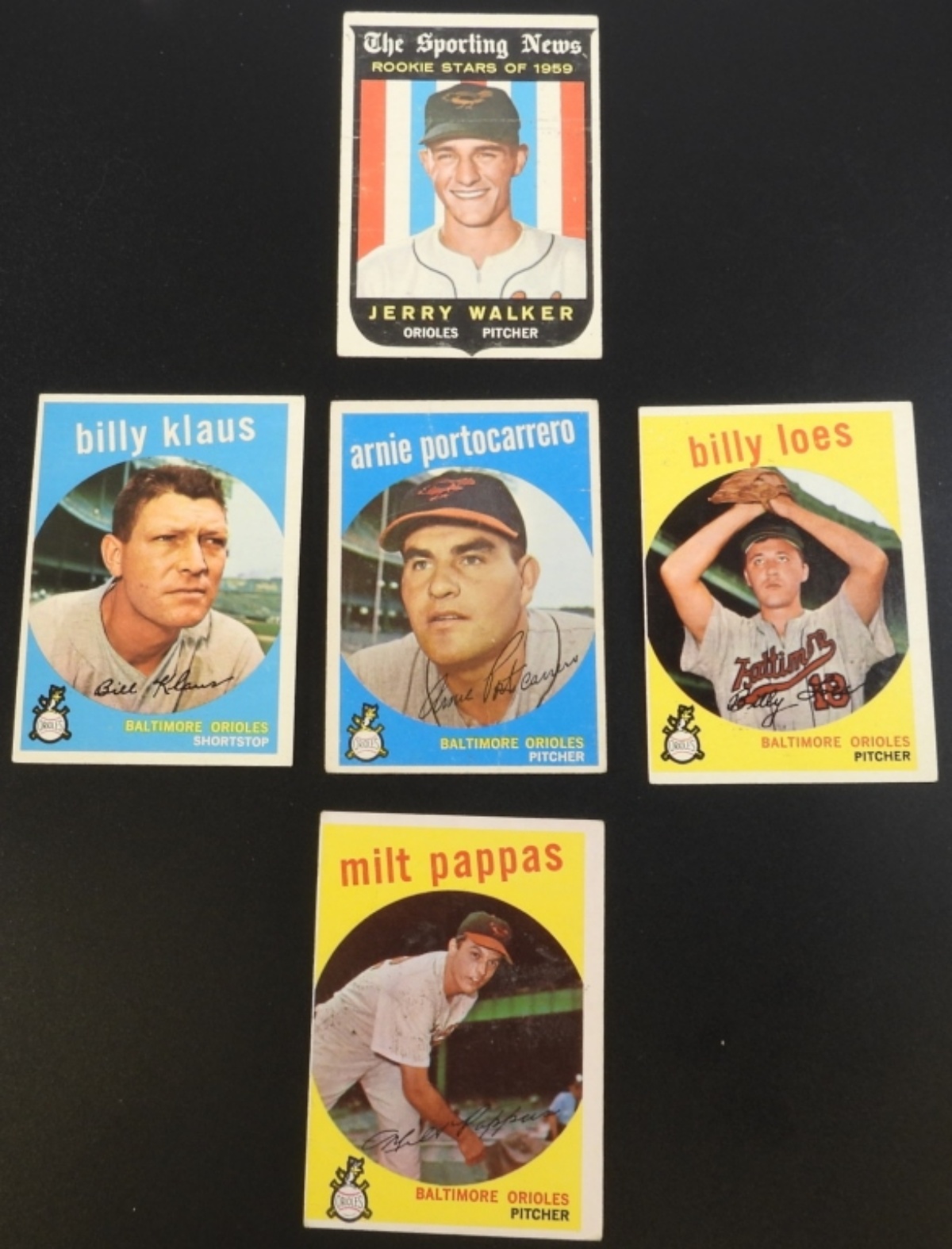 1950s Baltimore Orioles Baseball Cards - 5 Cards