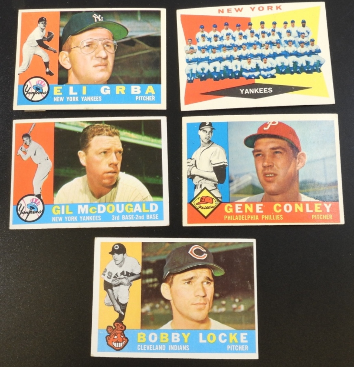 1960s Baseball Cards Lot of 5 Topps Vintage