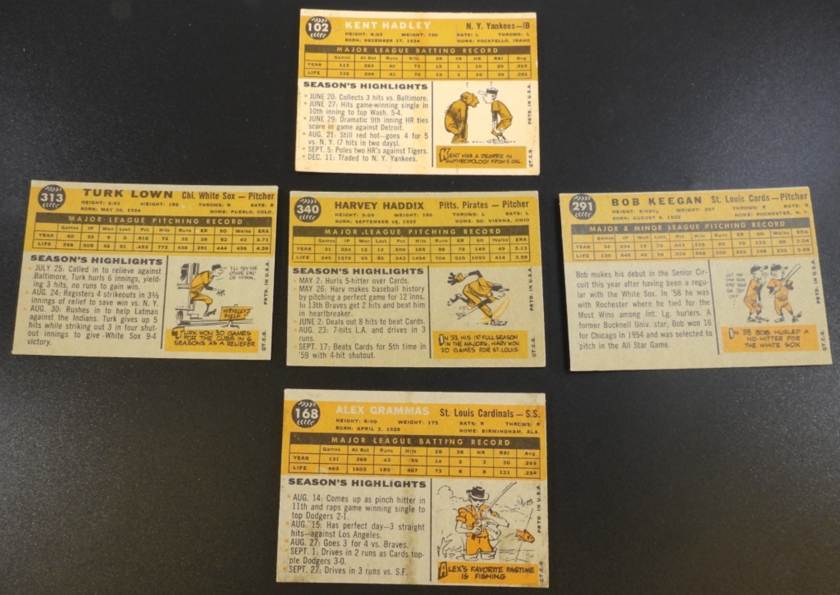 1960s Baseball Cards Lot of 5 Topps Vintage
