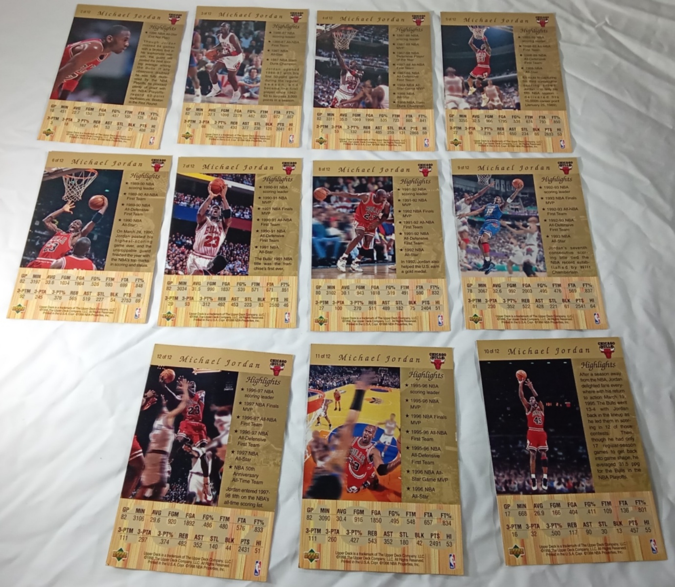 Michael Jordan Gatorade Gold Foil Jumbo Cards, 11