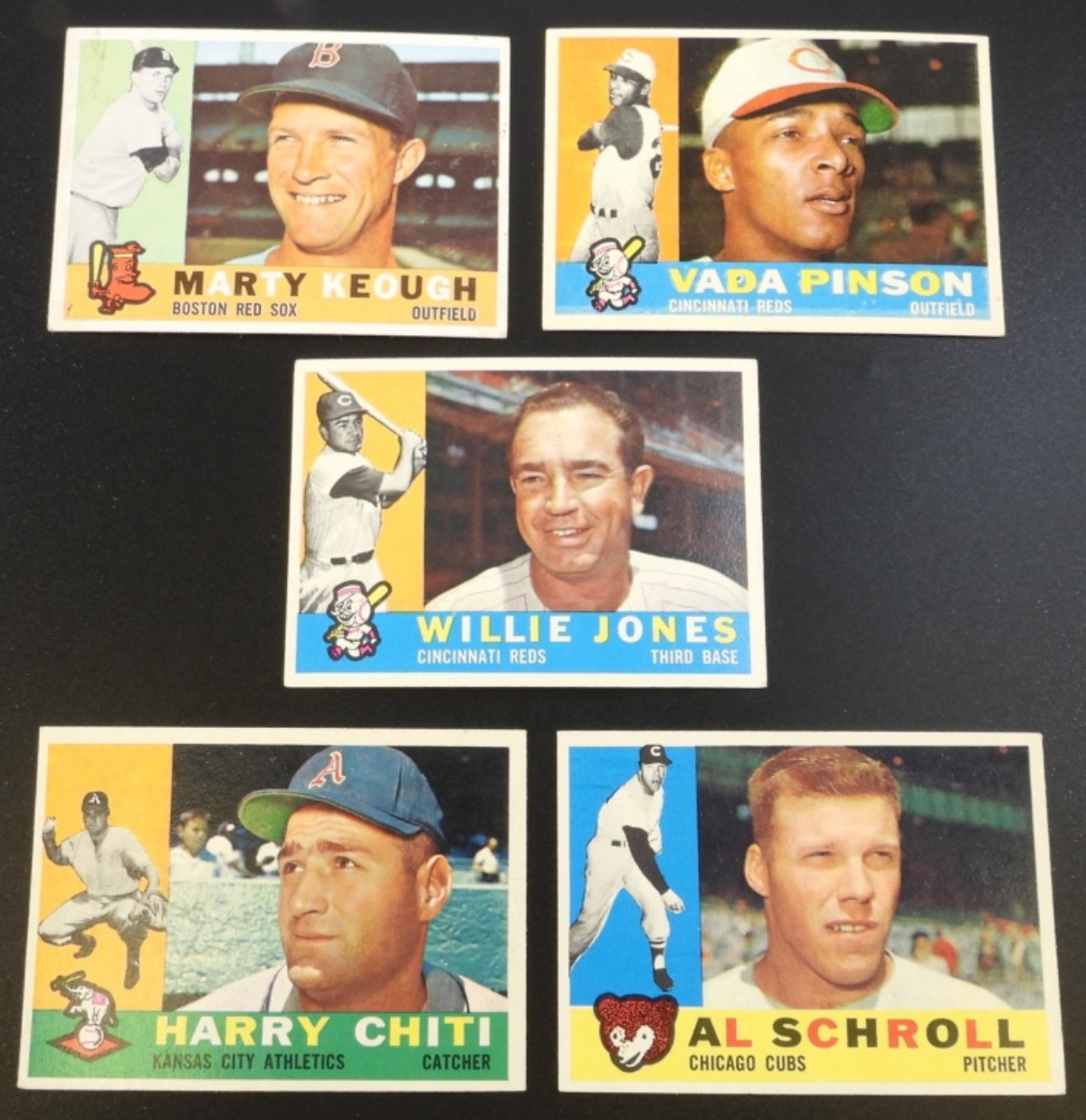 1960s Baseball Card Lot, 5 Cards Raw