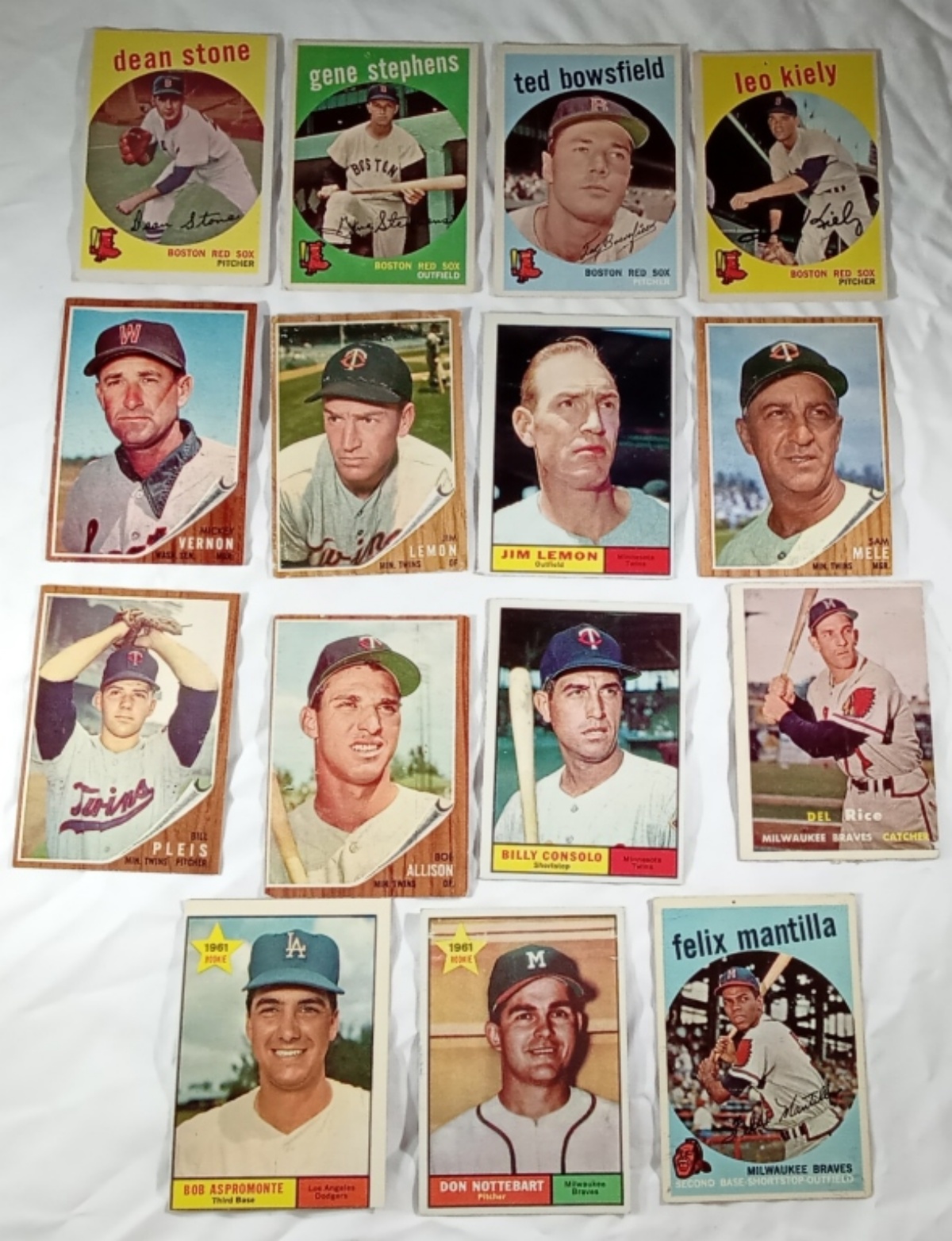 15-Card Topps Vintage Baseball Lot, 1959-62