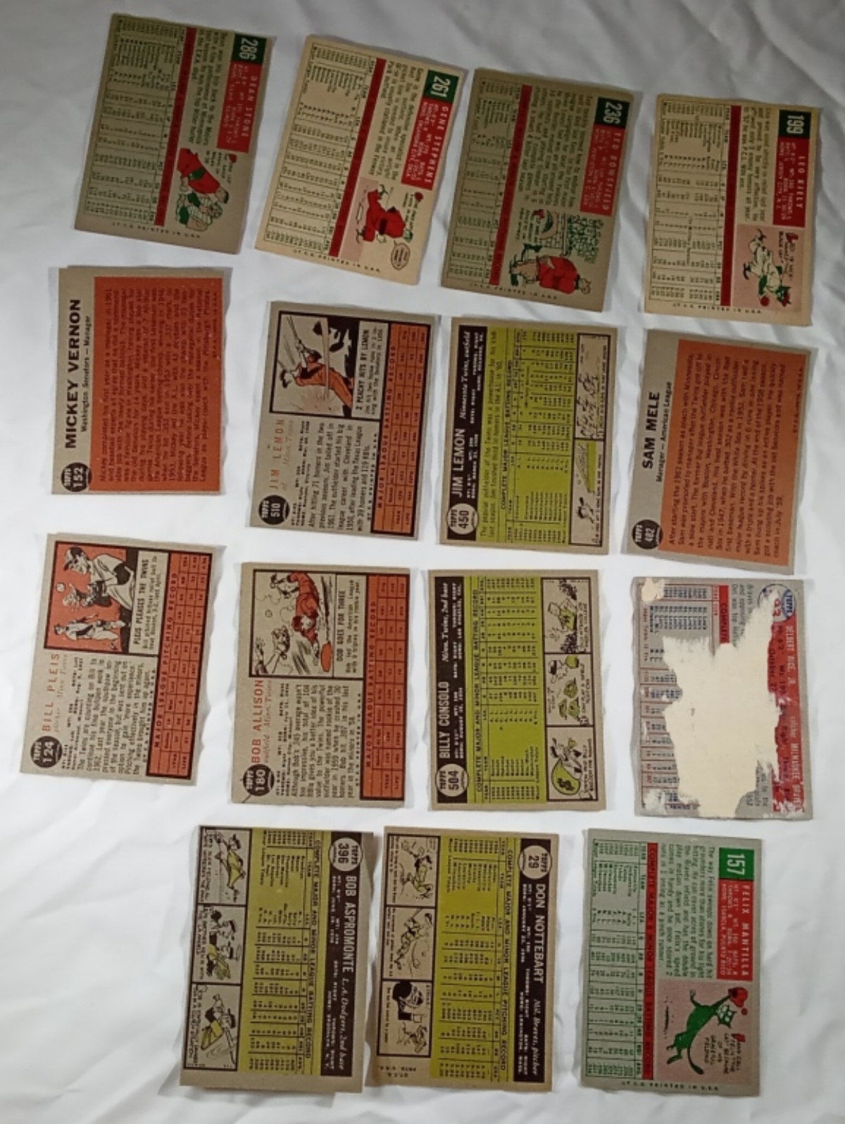 15-Card Topps Vintage Baseball Lot, 1959-62