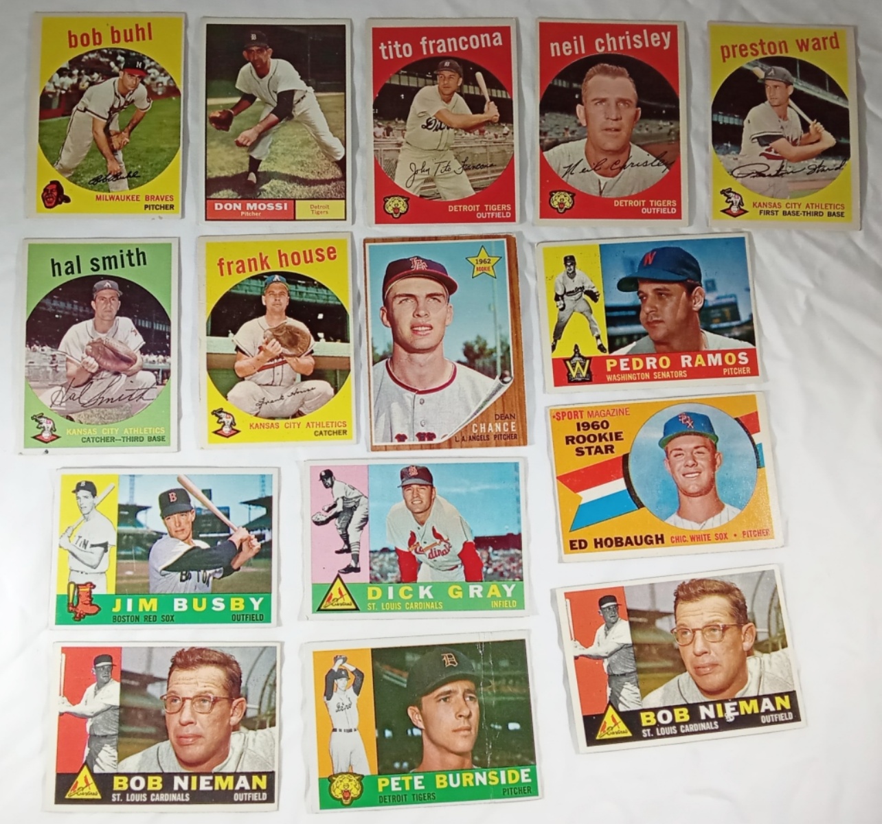 1959-60 Topps Baseball Card Lot (15)