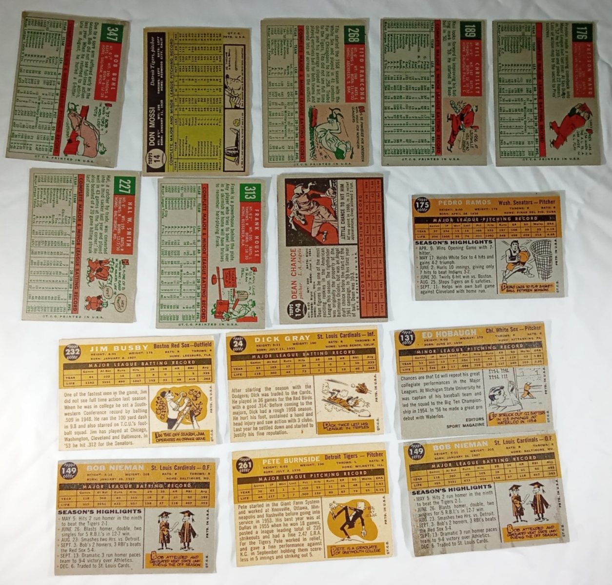 1959-60 Topps Baseball Card Lot (15)