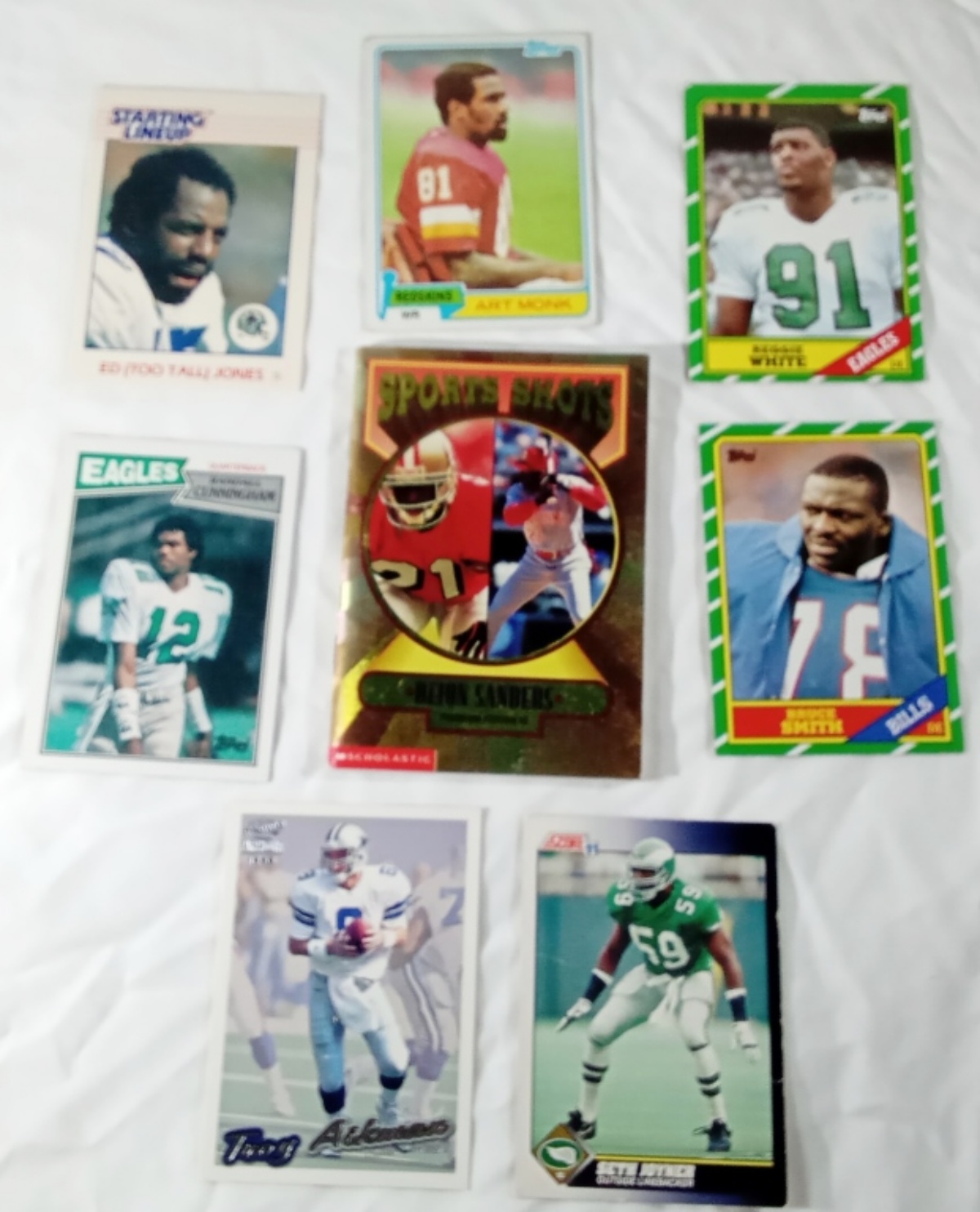 Football Lot: 7 Cards + Deion Sanders Book