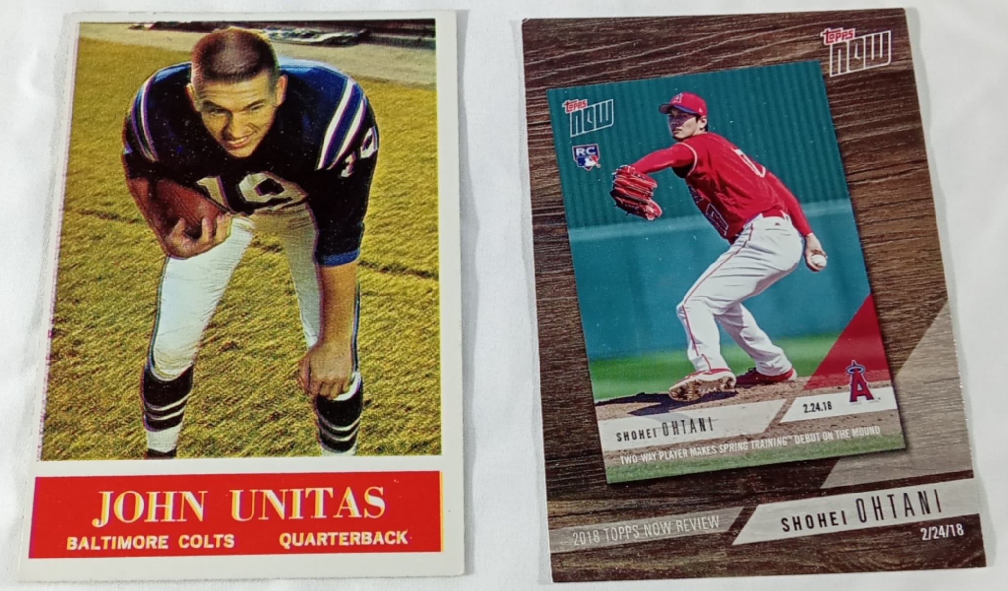 1964 Unitas Philly Gum + 2019 Ohtani TN-2