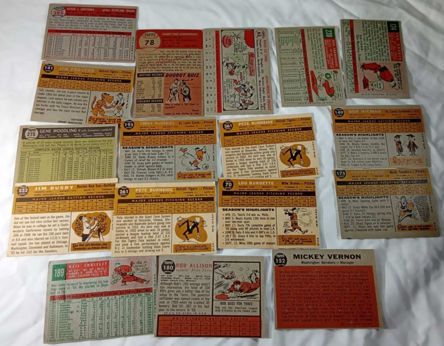 50s-60s Topps Baseball Card Lot (17), Raw