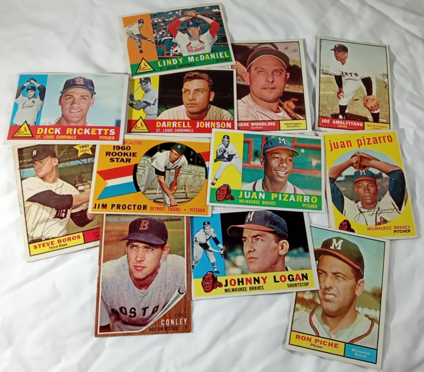 1960s Topps Baseball Card Lot, 12 Cards