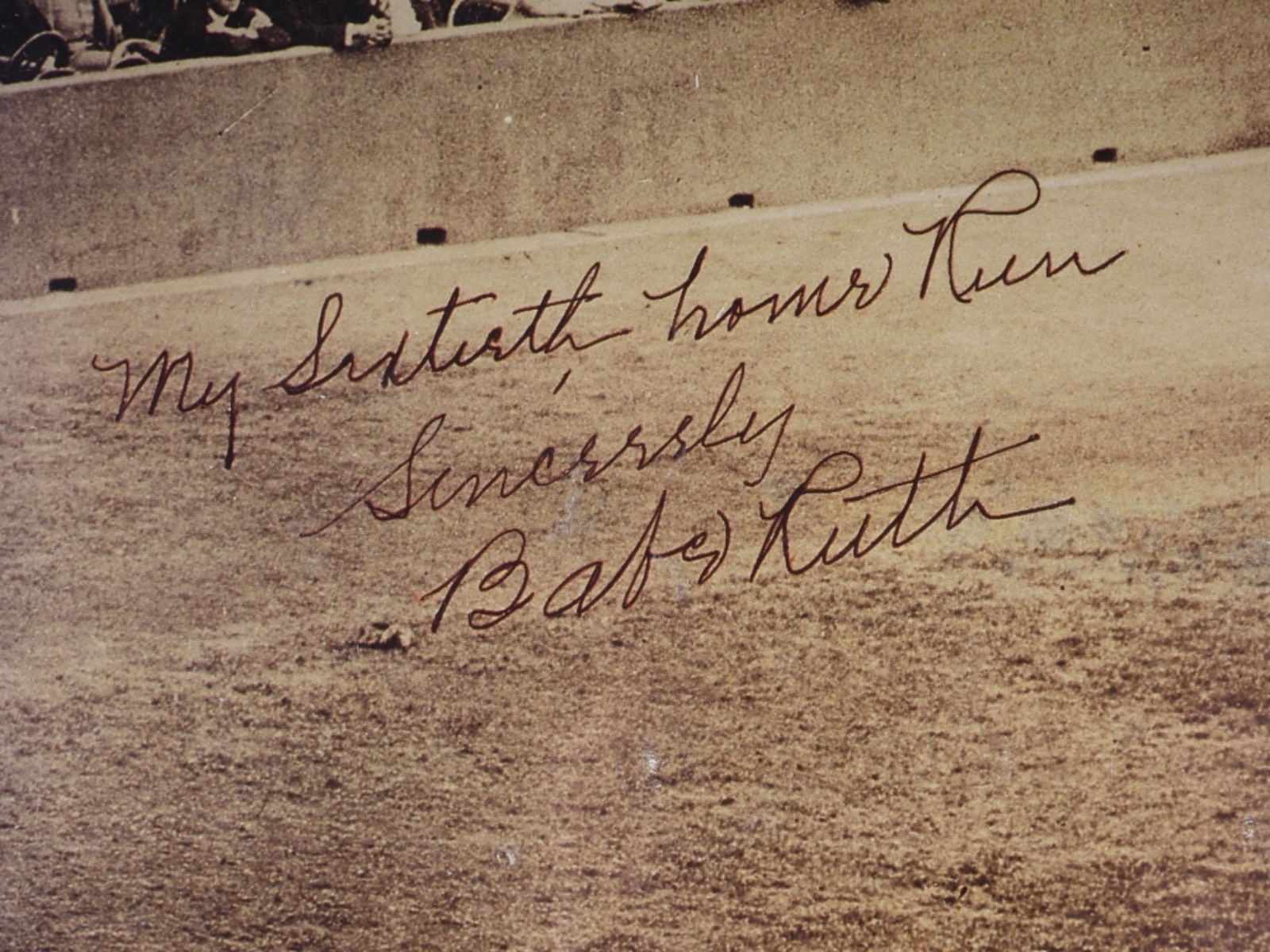 Babe Ruth 60th Home Run Facsimile Photo, 1927