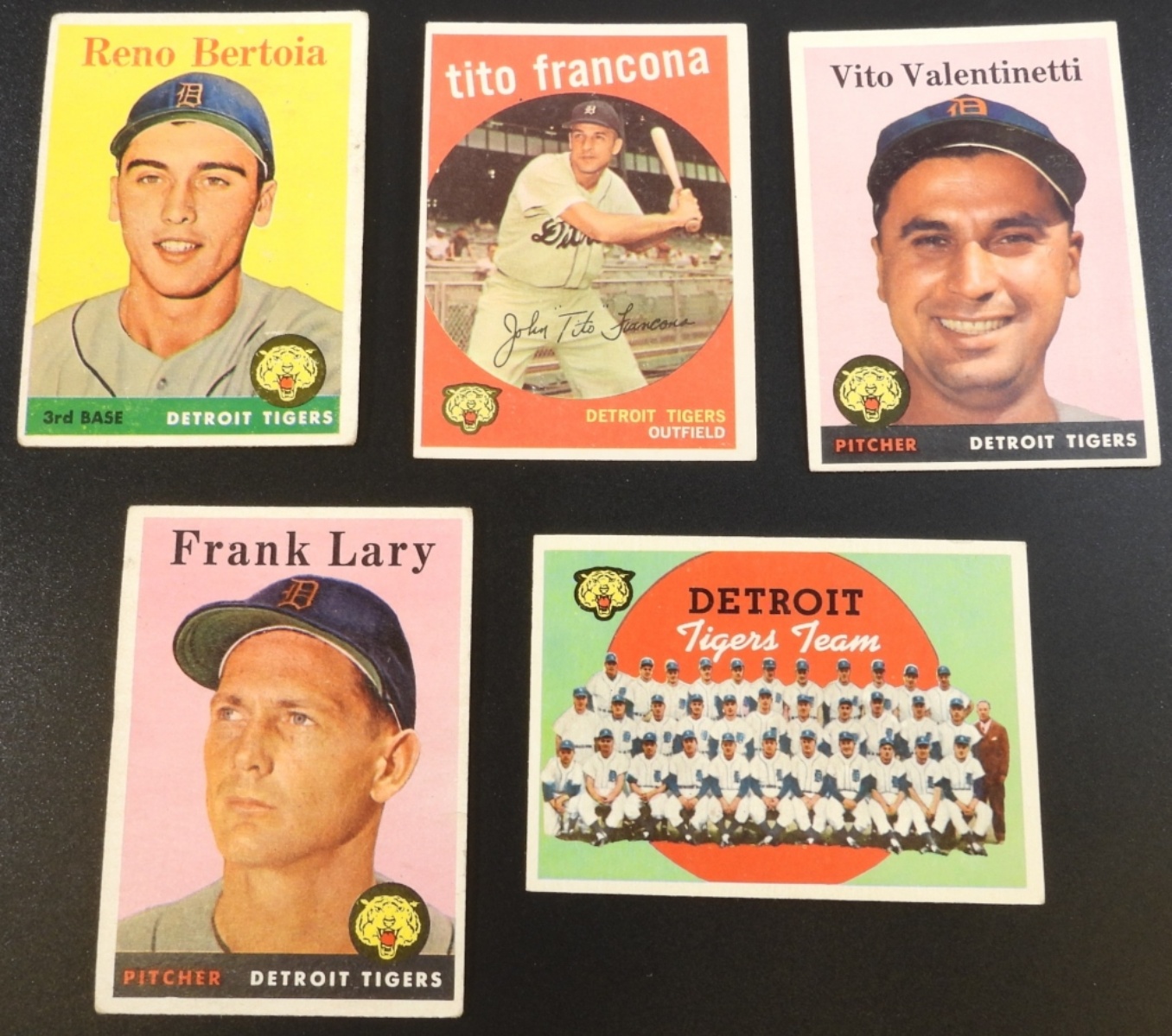 1950s Detroit Tigers Baseball Cards Lot of 5