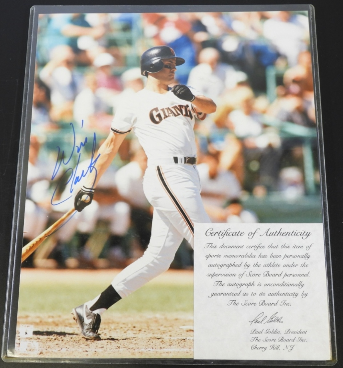 Will Clark Signed Photo, Score Board COA