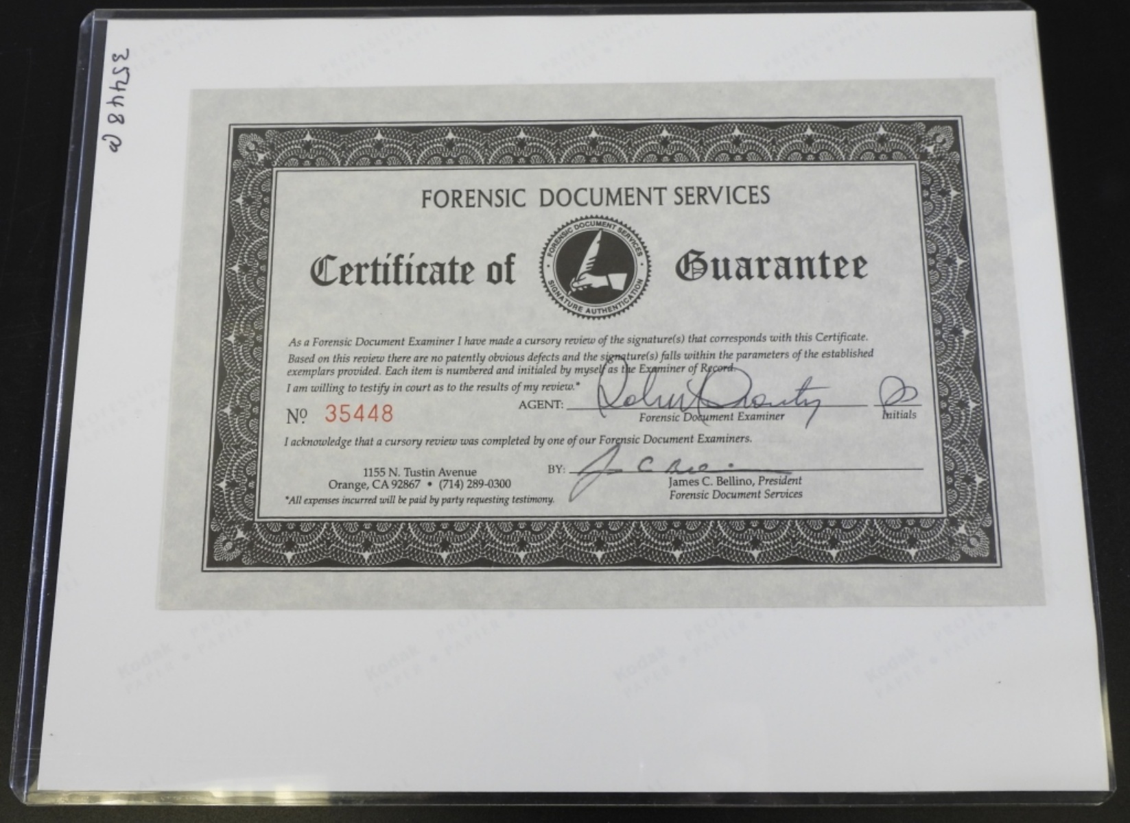 Mickey Mantle Signed Photo, FDS Certificate