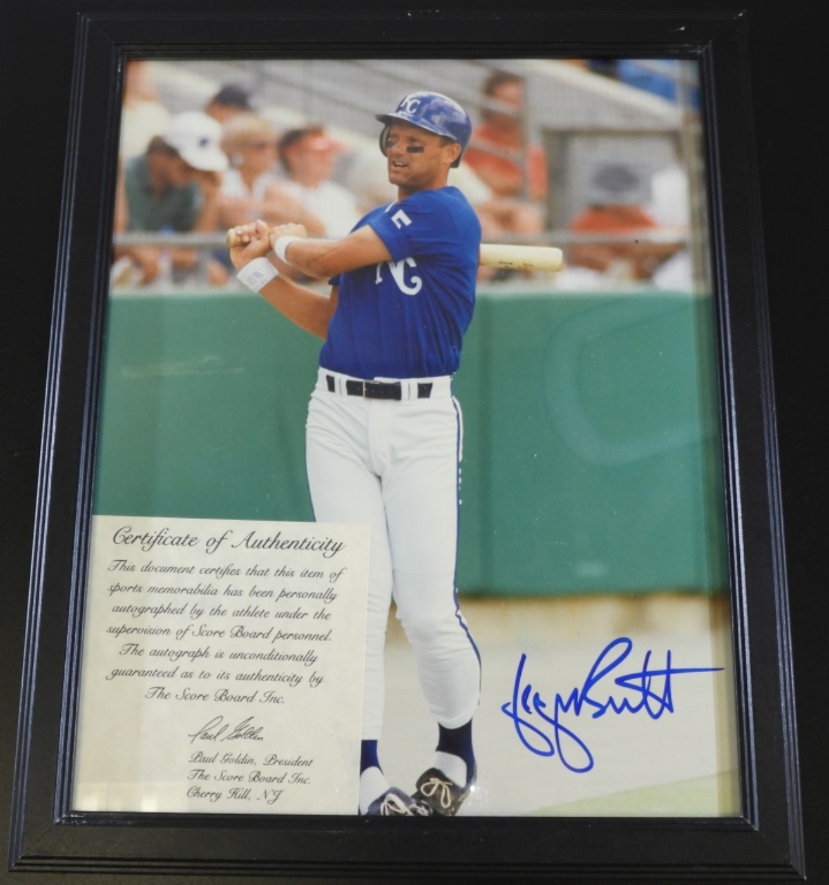 KC Royals Player George Brett Signed Photo Score