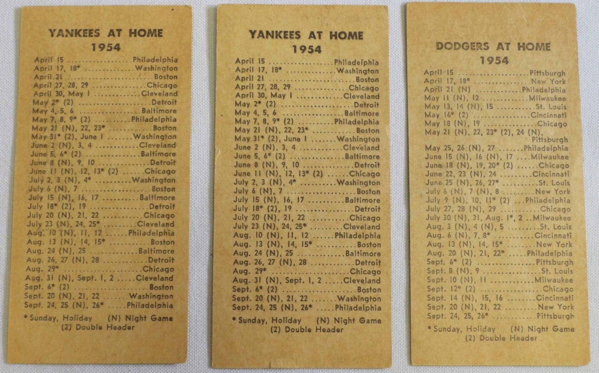 1954 Baseball Cards Noren Carey Roe