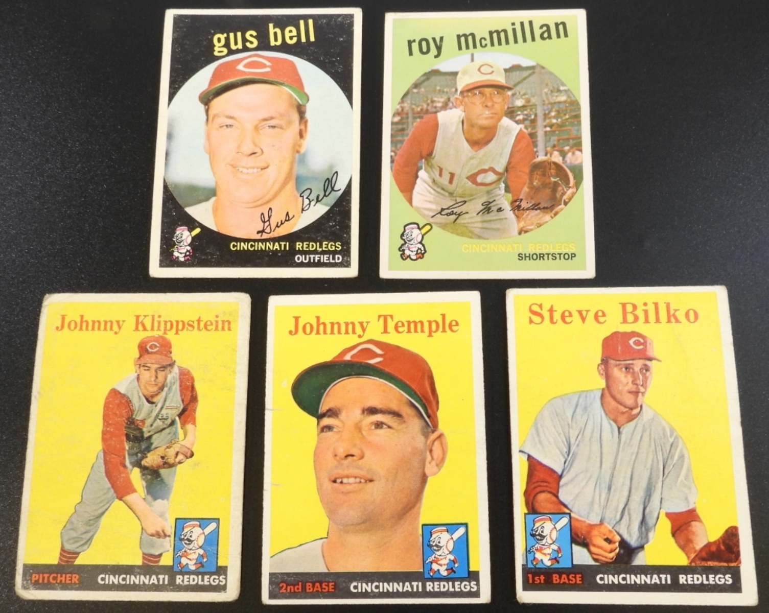 1950s Cincinnati Reds Baseball Cards, 5-Card Lot