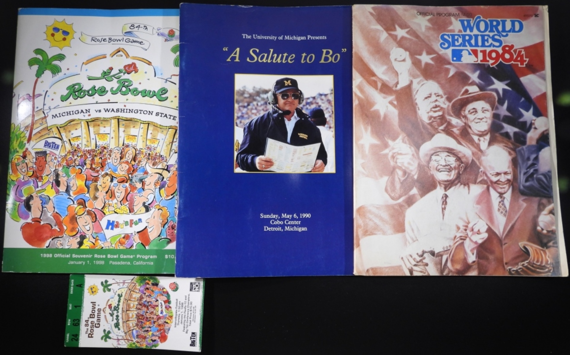 Sports Programs Lot: 1984 World Series, 1998 Rose