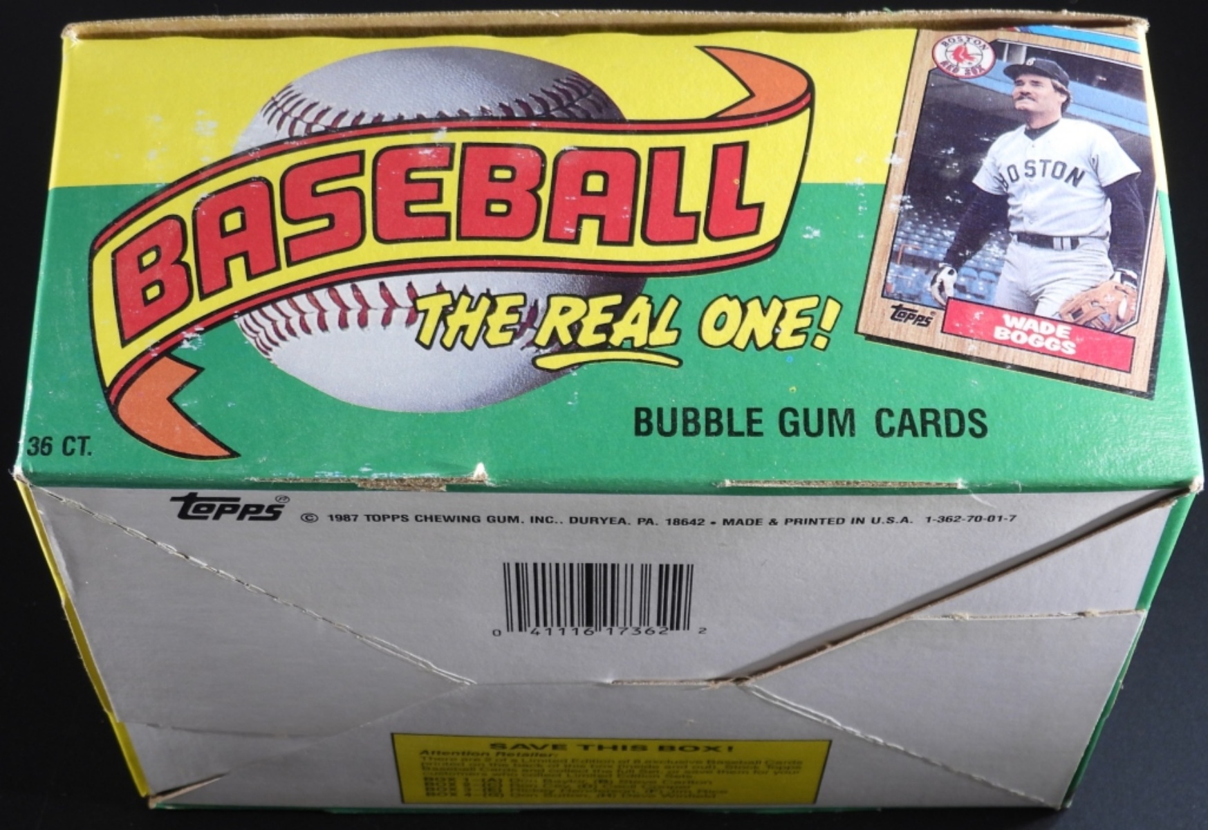 1987 Topps Baseball Bubble Gum Box, 36ct