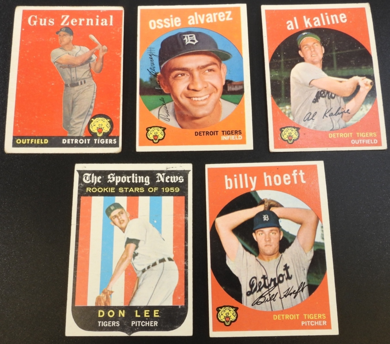 1950s Detroit Tigers Baseball Cards Lot of 5