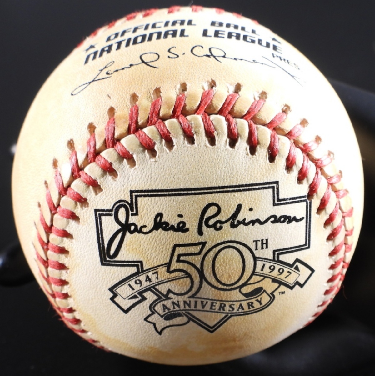 Hank Aaron Signed Jackie Robinson 50th Years