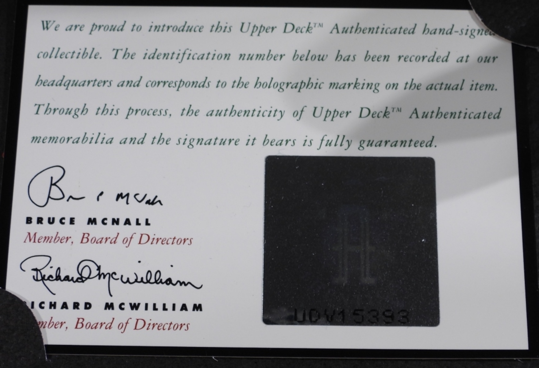 Ted Williams Signed Baseball Upper Deck COA