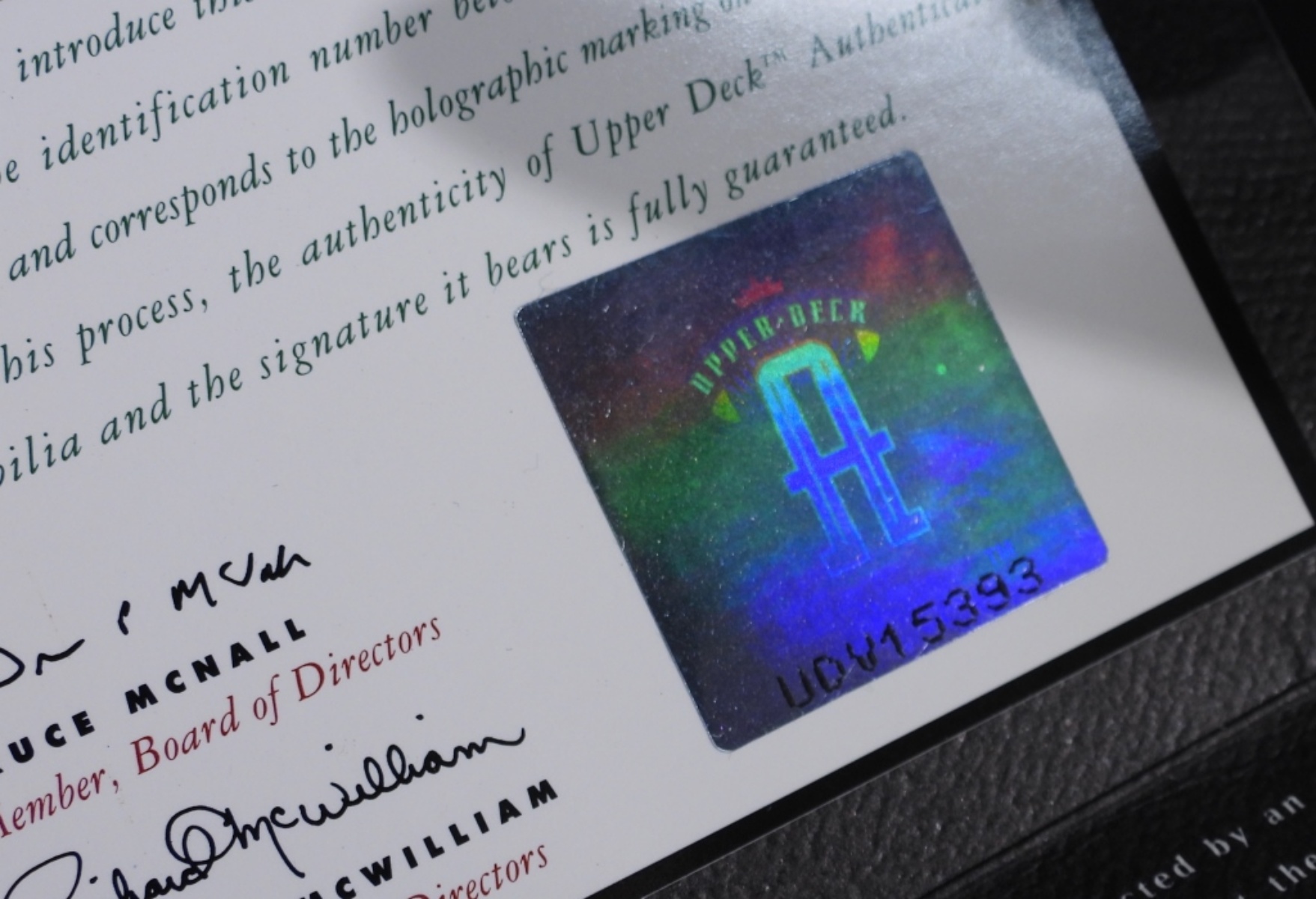 Ted Williams Signed Baseball Upper Deck COA
