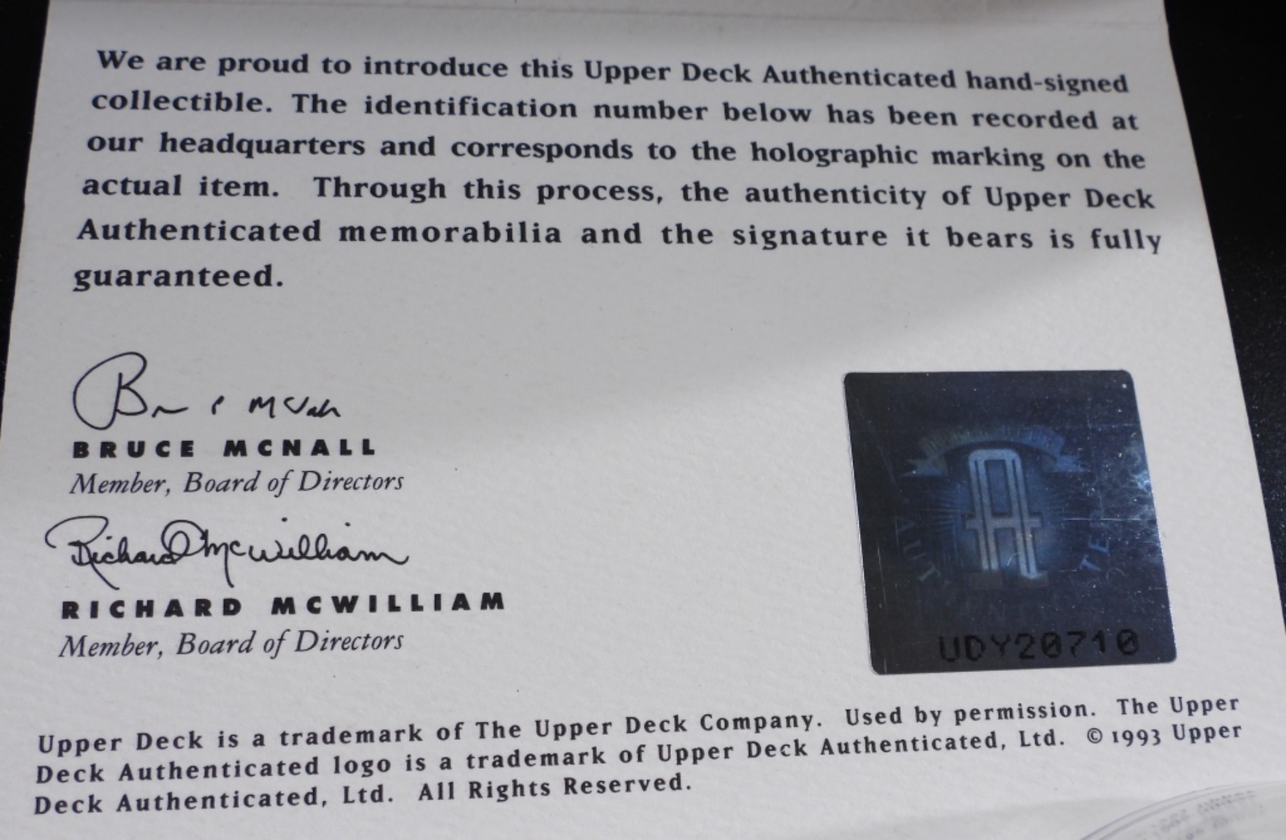 Reggie Jackson Signed Baseball Upper Deck COA