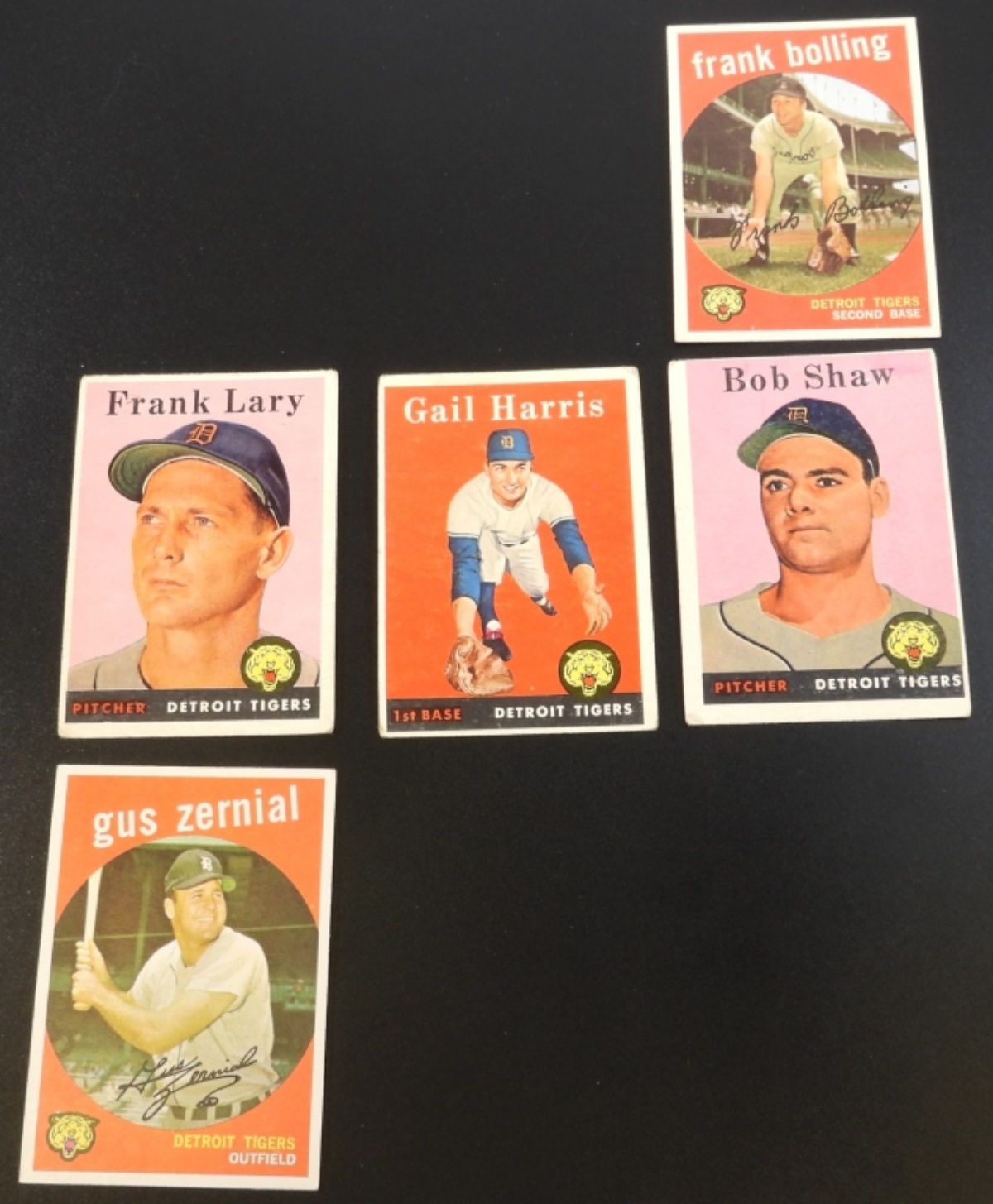 1950s Detroit Tigers Baseball Cards Lot of 5