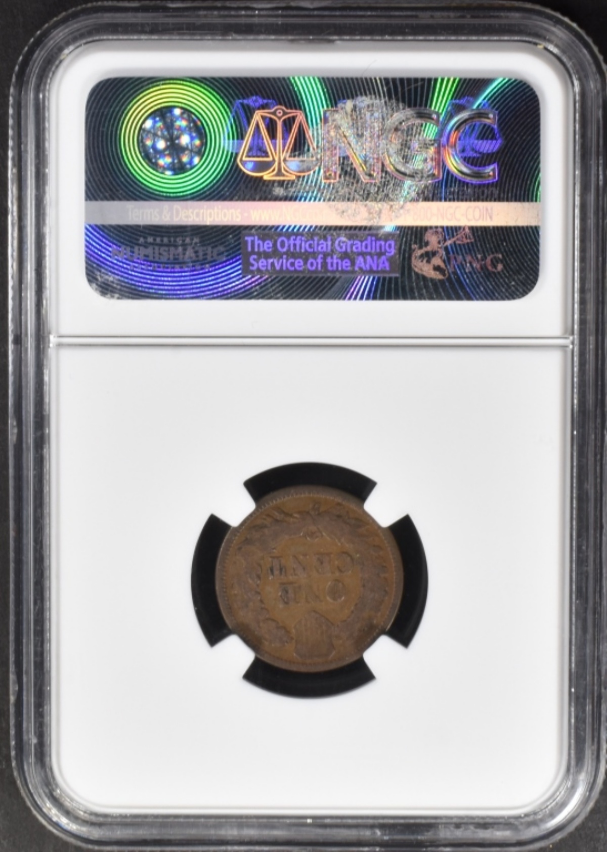1867 Indian Cent VG8 BN NGC