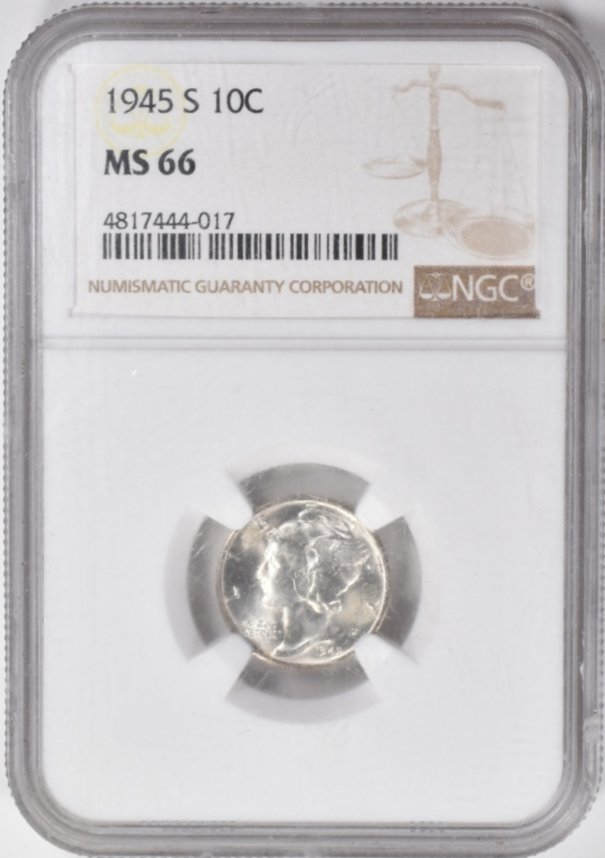 1945-S Mercury Dime MS66 NGC