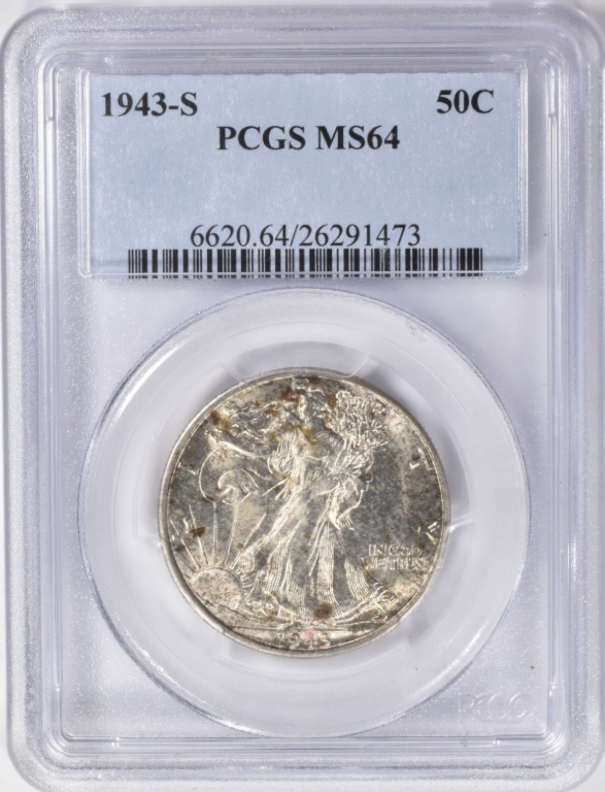 1943-S Walking Liberty Half Dollar MS64 PCGS