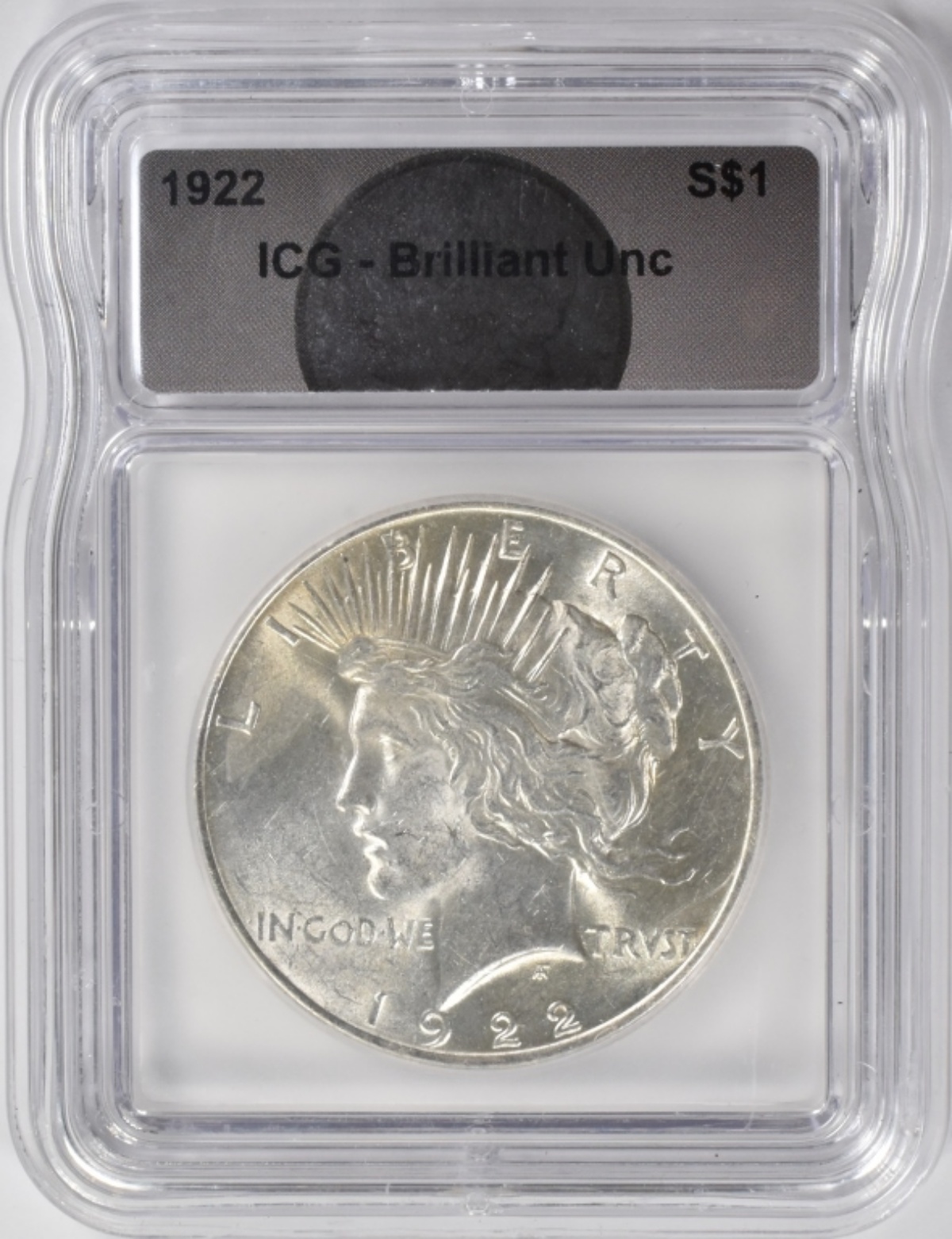 1922 Peace Dollar BU ICG