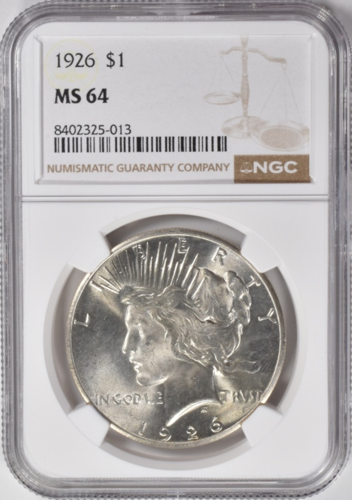 1926 Peace Dollar MS64 NGC