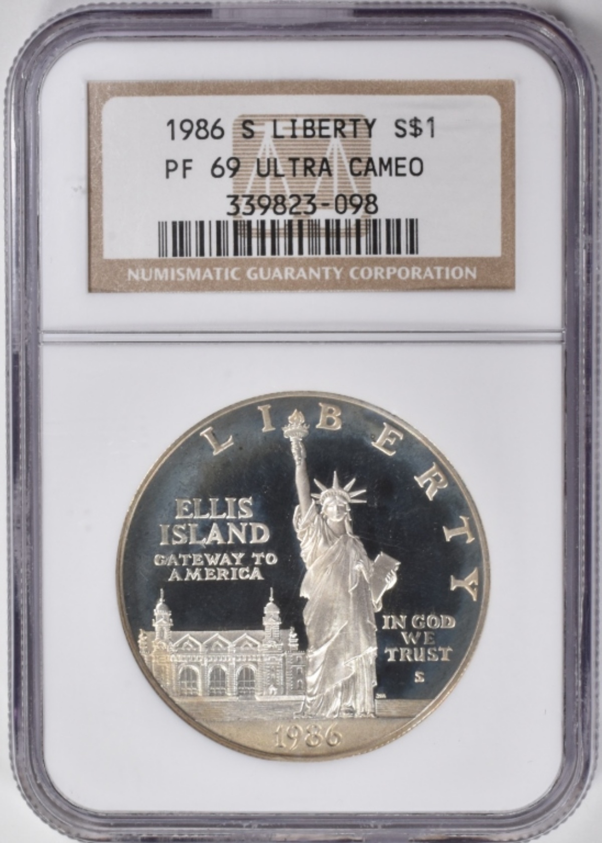 1986-S Liberty Silver Dollar PF69 Ultra Cameo NGC