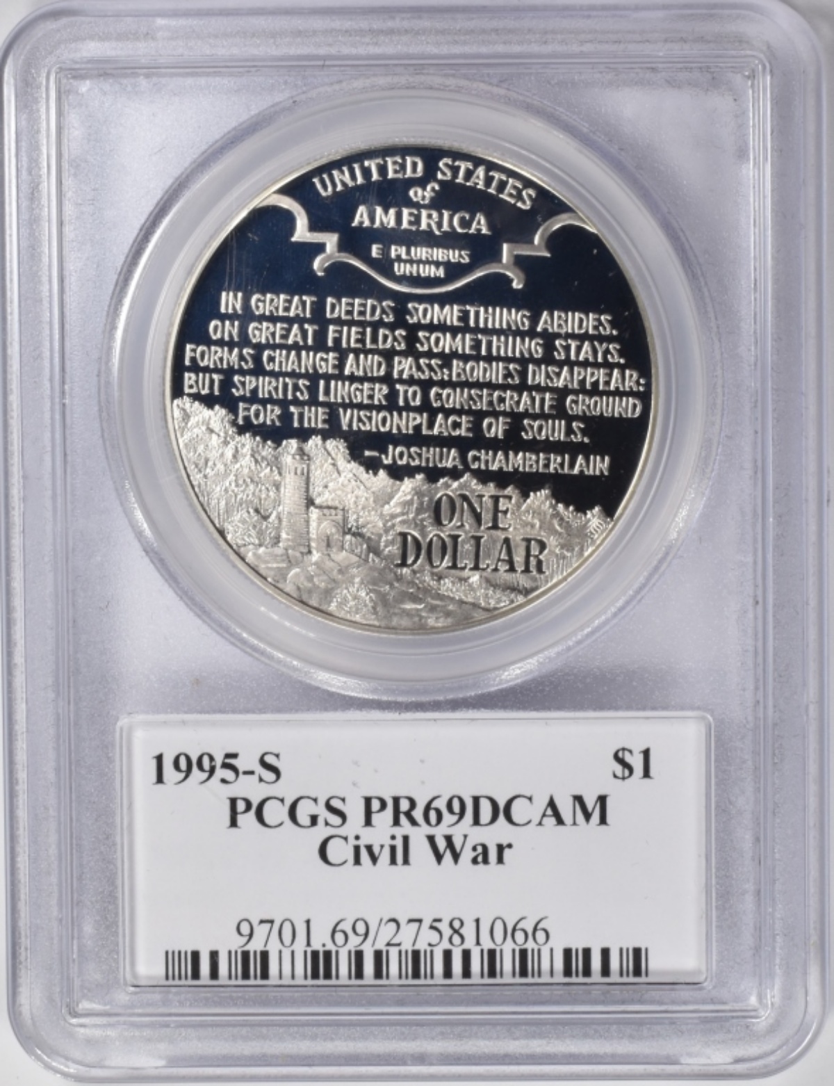 1995-S Civil War Silver Dollar PR69DCAM PCGS