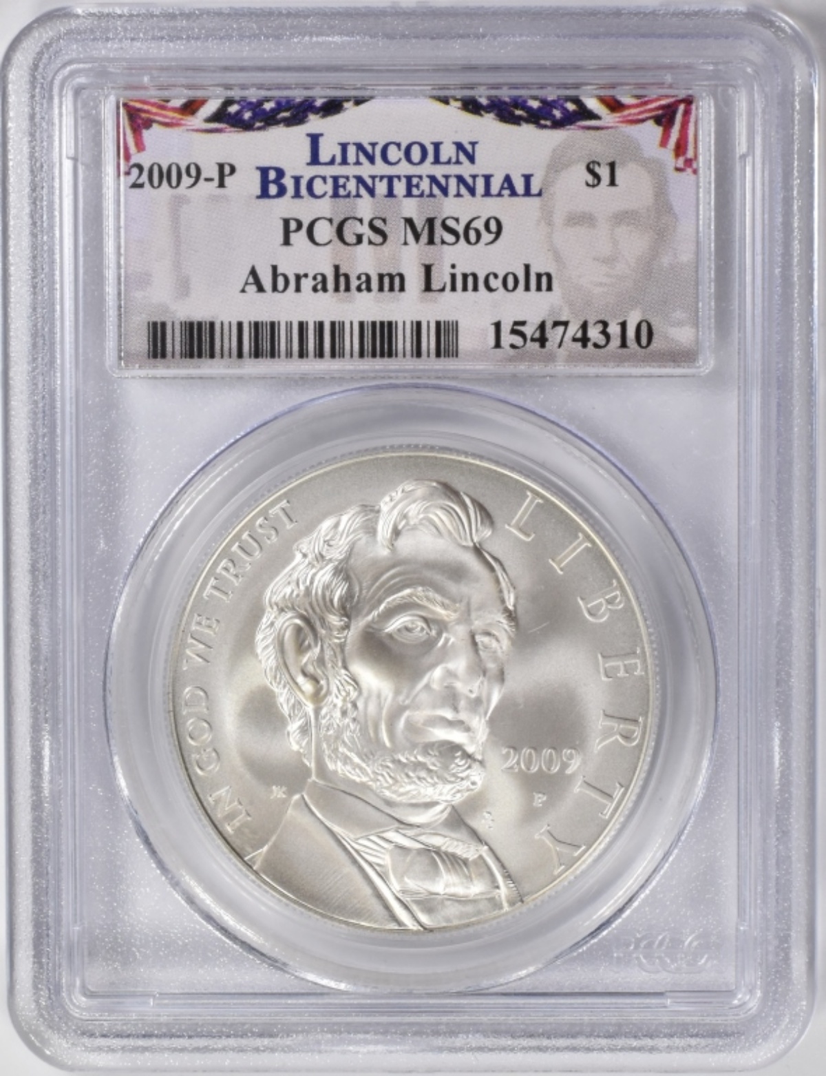 2009-P Lincoln Silver Dollar Commem MS69 PCGS