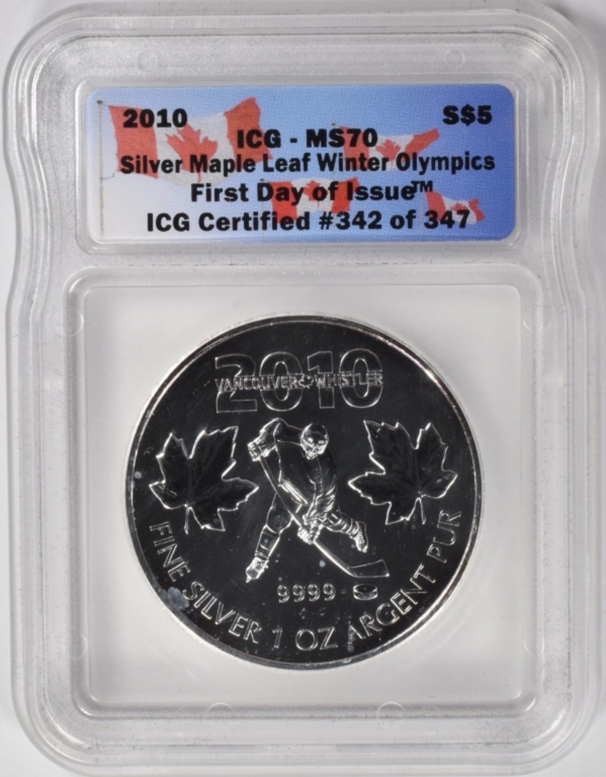 2010 Canada 1oz Silver Maple Leaf MS70 ICG
