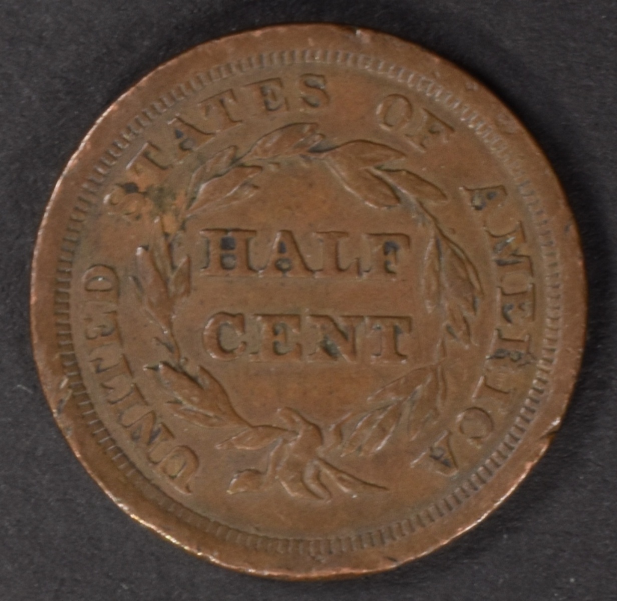 1857 Braided Hair Half Cent