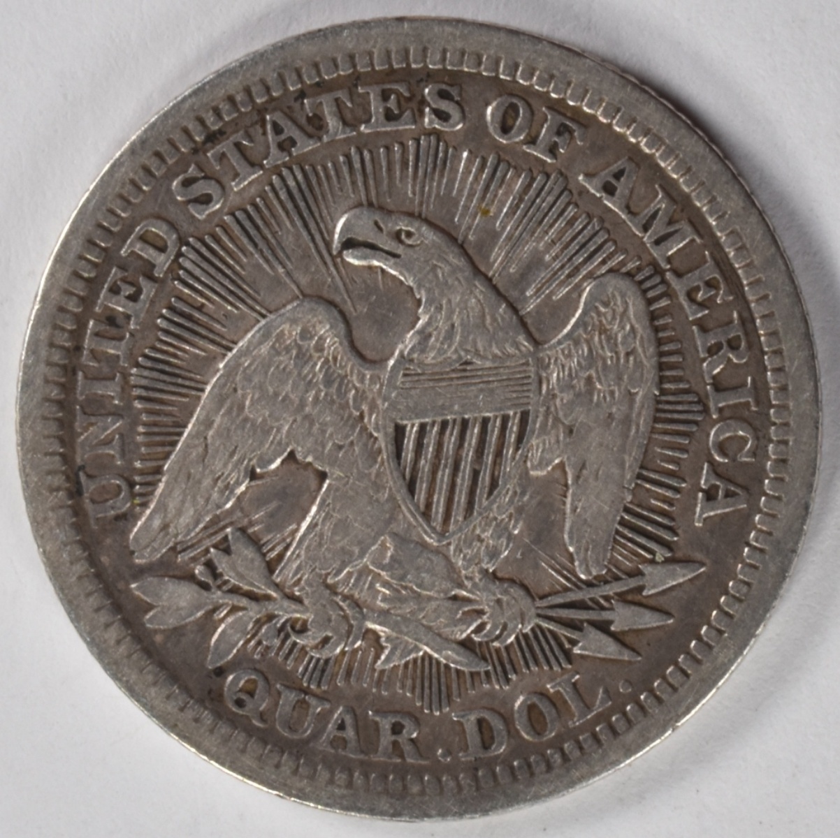 1853 Arrows and Rays Seated Quarter